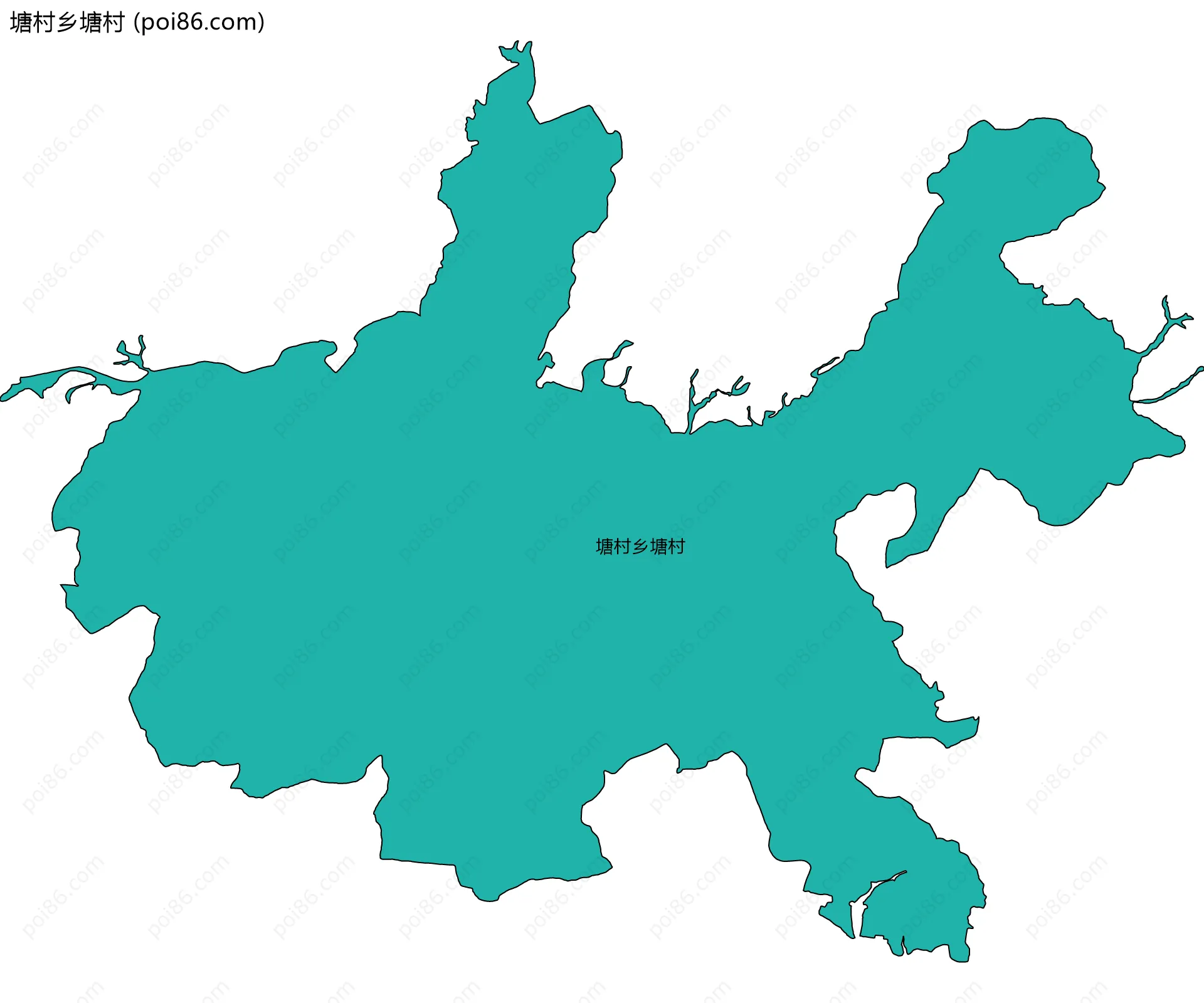 塘村乡塘村边界地图