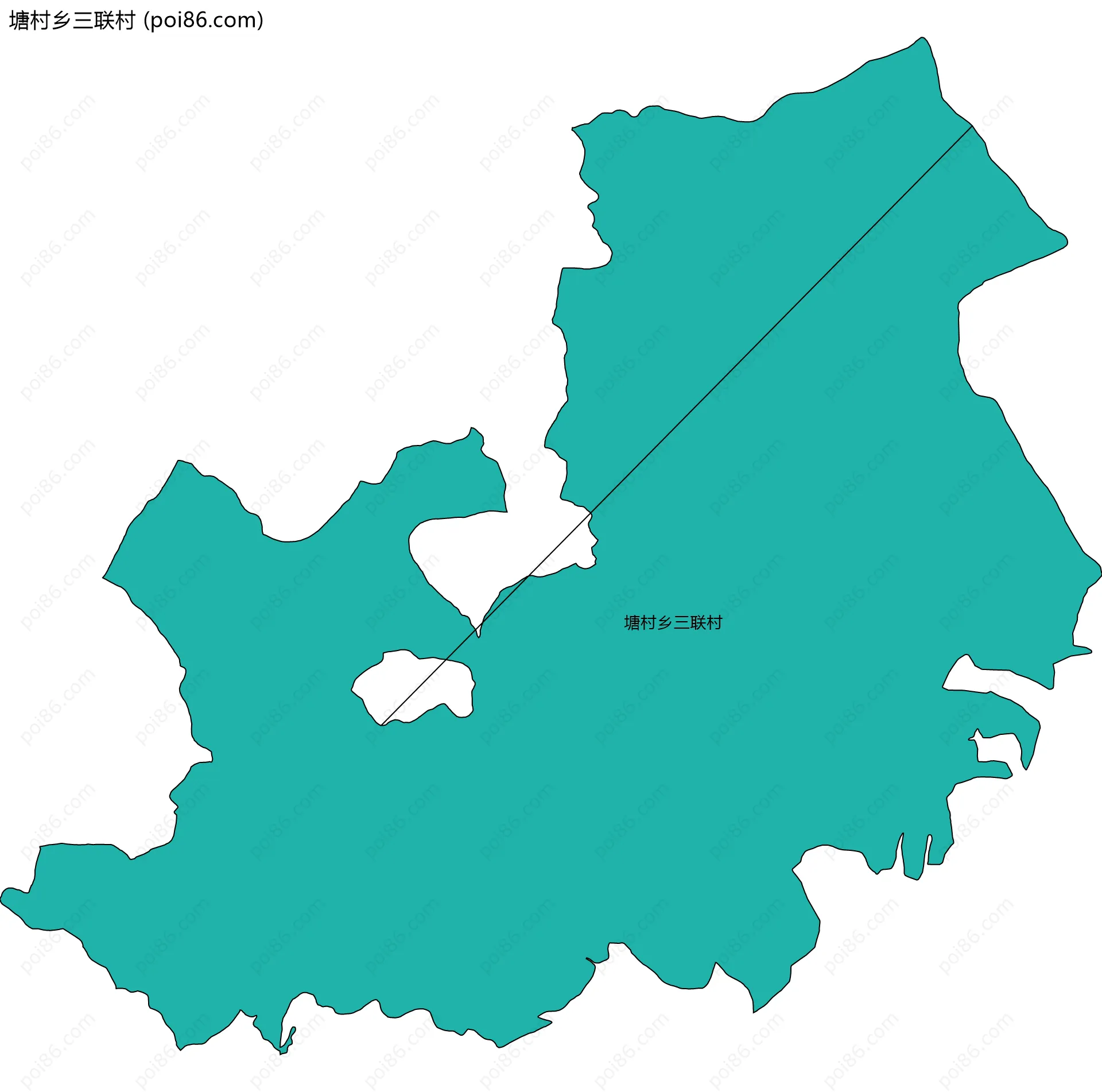 塘村乡三联村边界地图