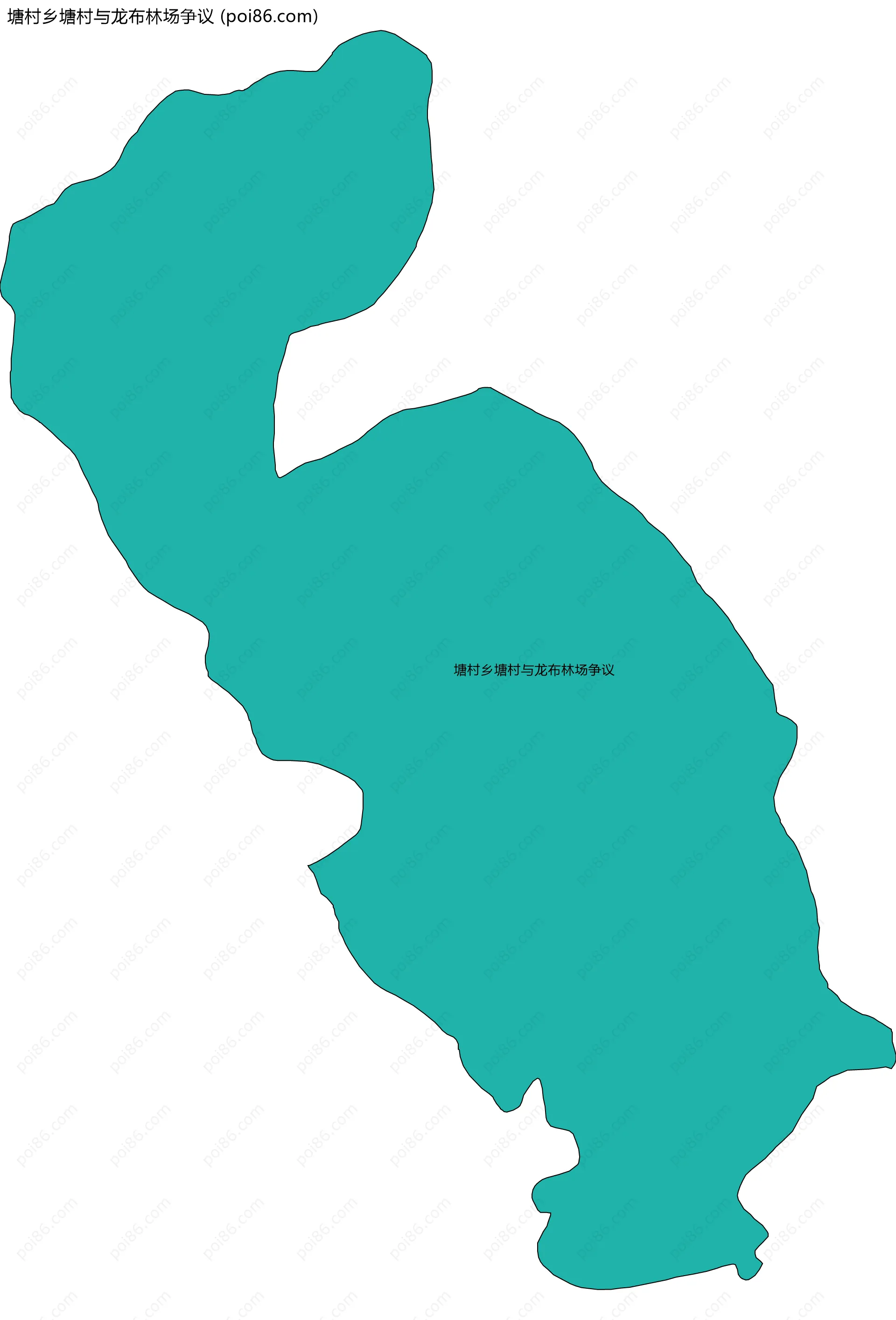 塘村乡塘村与龙布林场争议边界地图