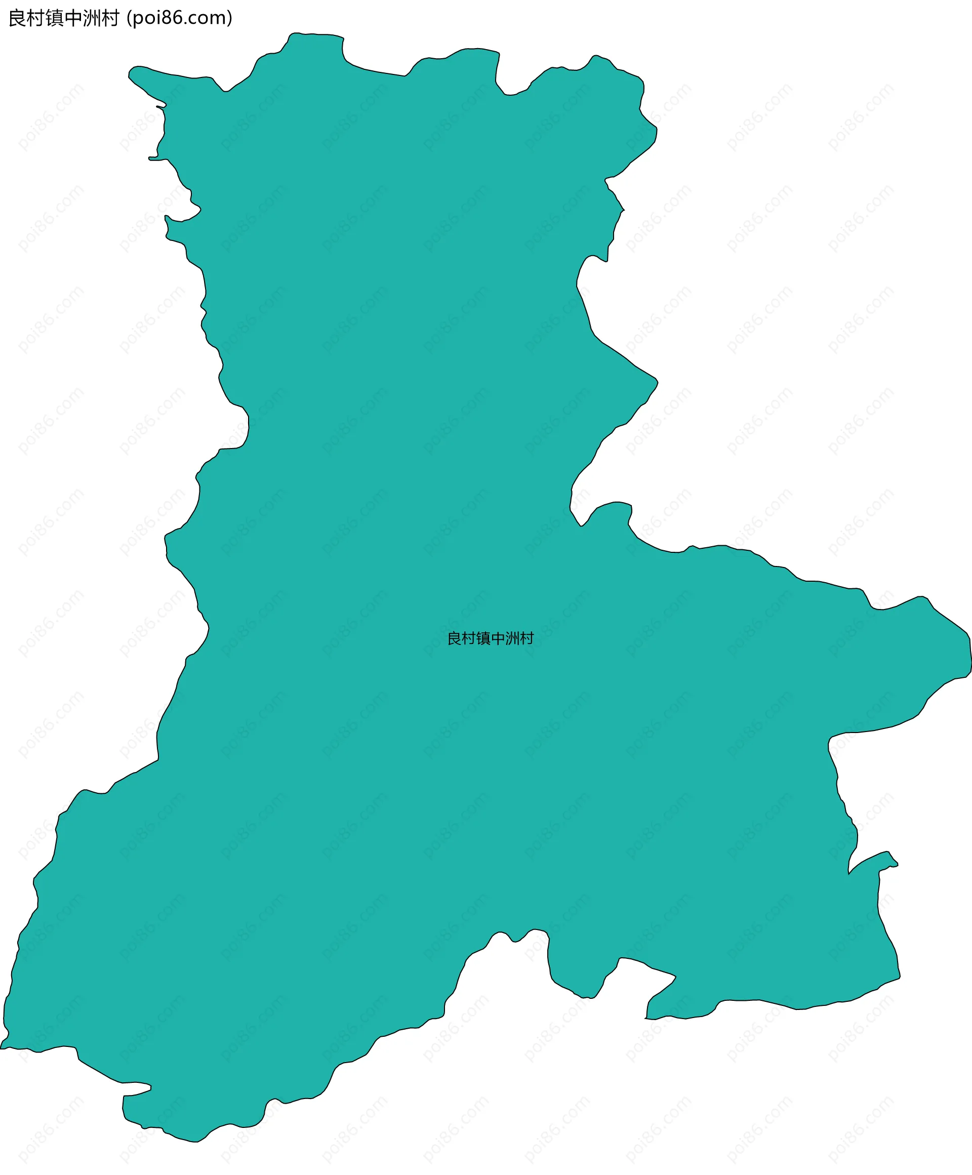 良村镇中洲村边界地图