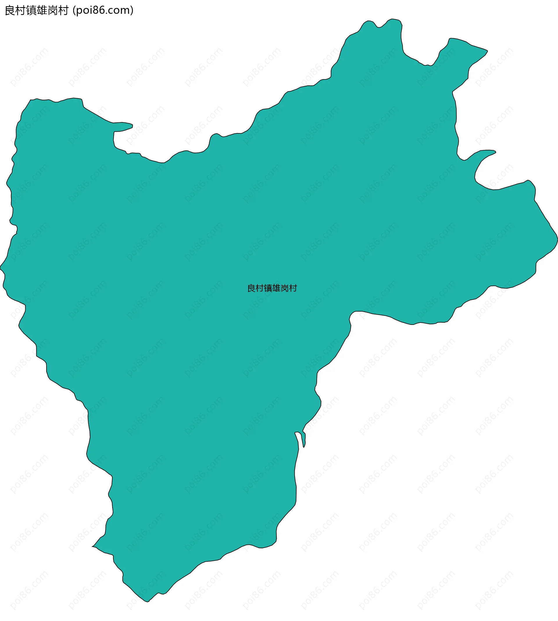 良村镇雄岗村边界地图