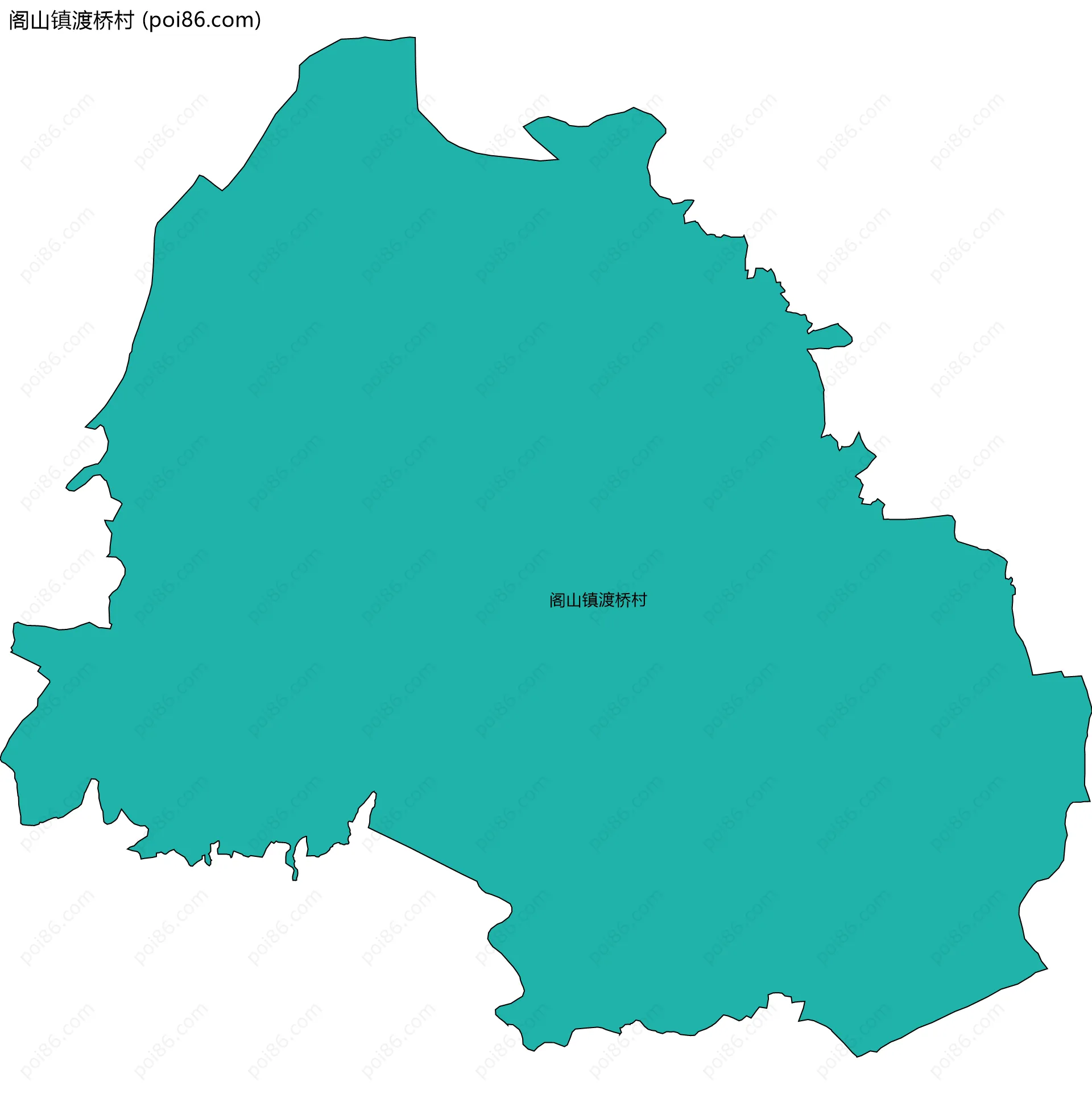 阁山镇渡桥村边界地图