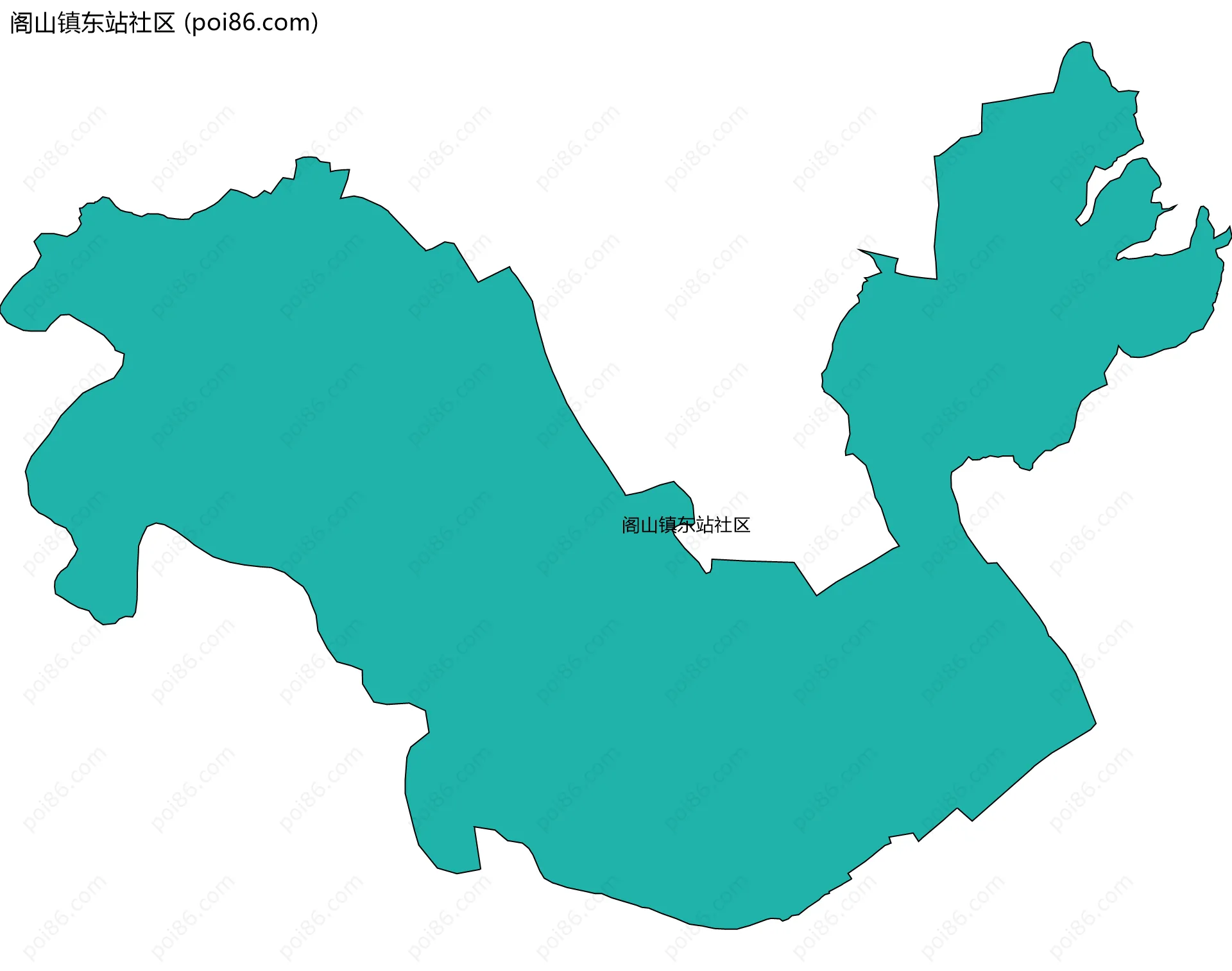 阁山镇东站社区边界地图
