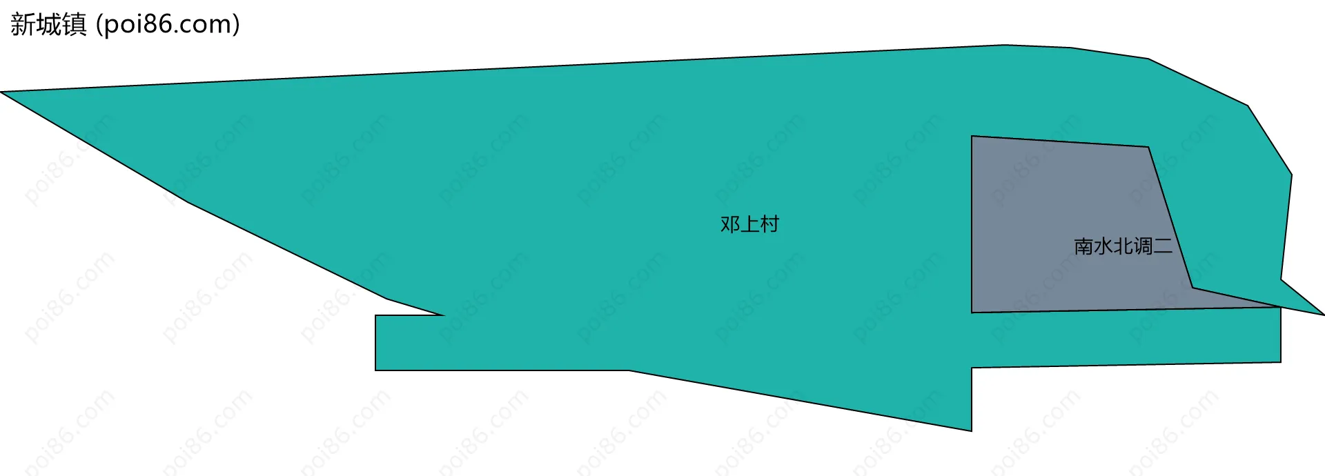 新城镇边界地图(五级行政区划)