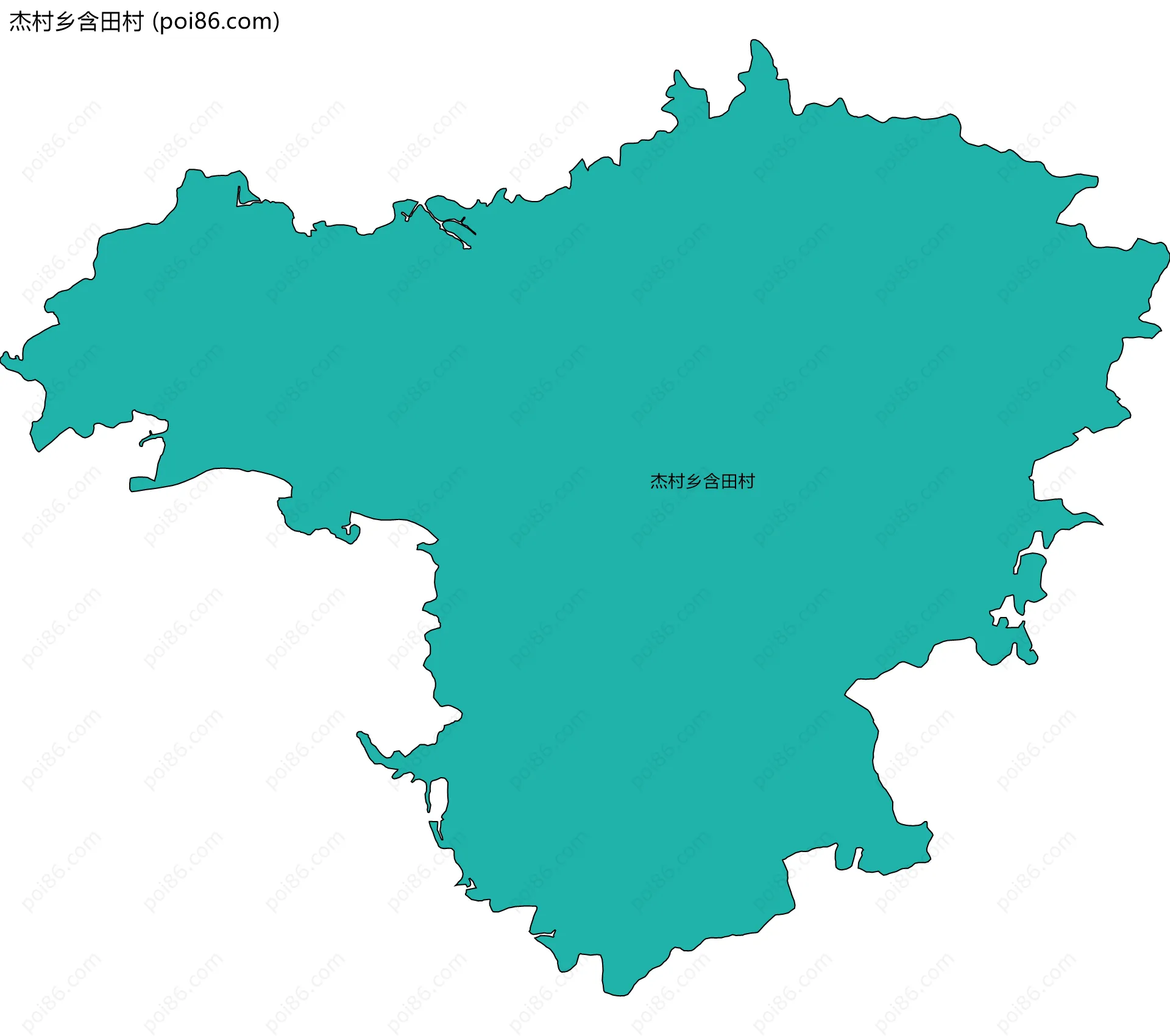 杰村乡含田村边界地图