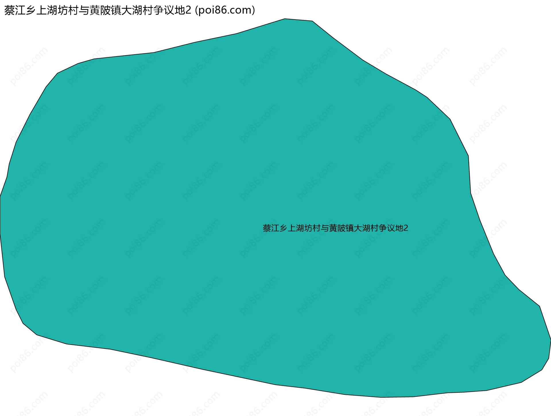 蔡江乡上湖坊村与黄陂镇大湖村争议地2边界地图