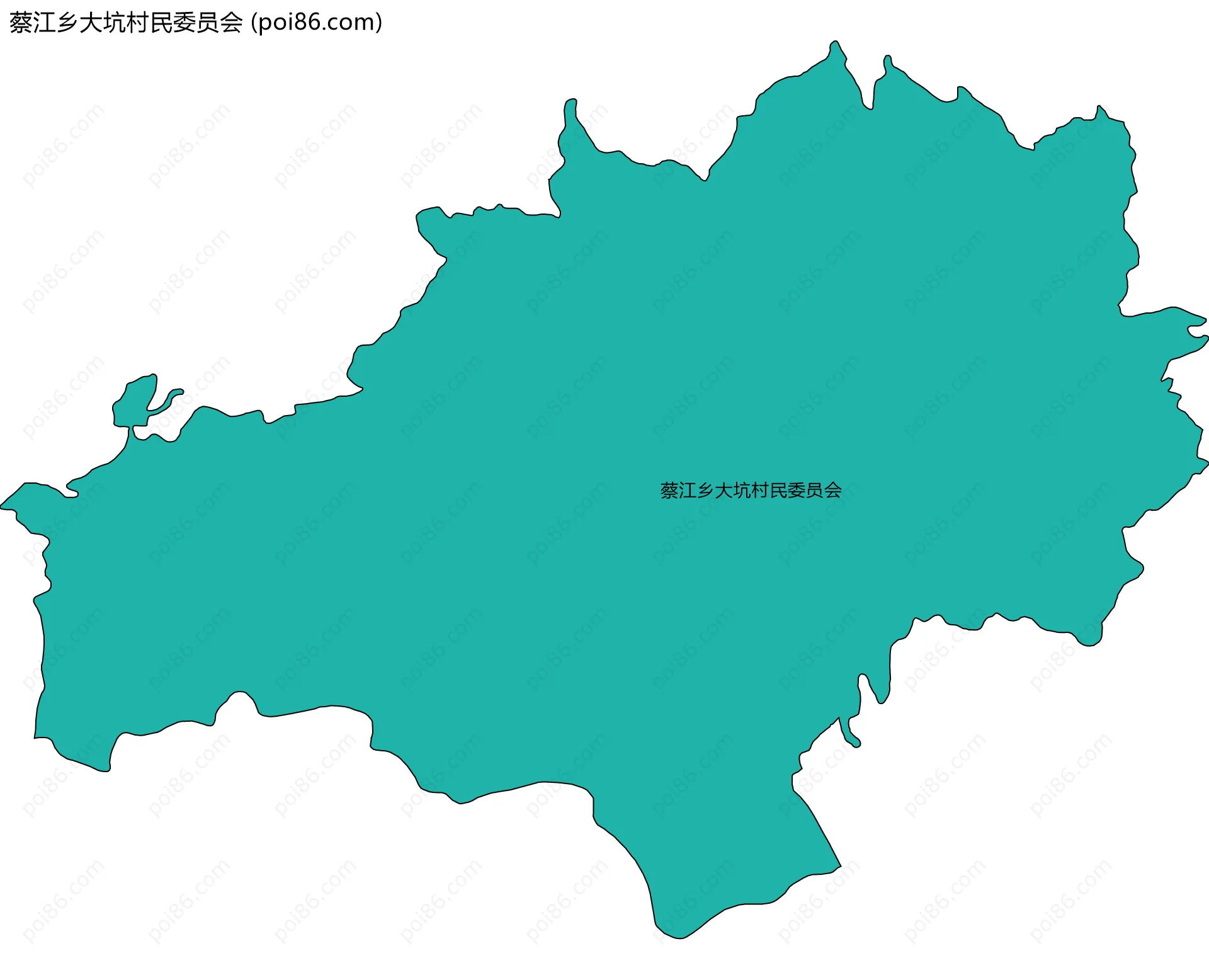 蔡江乡大坑村民委员会边界地图