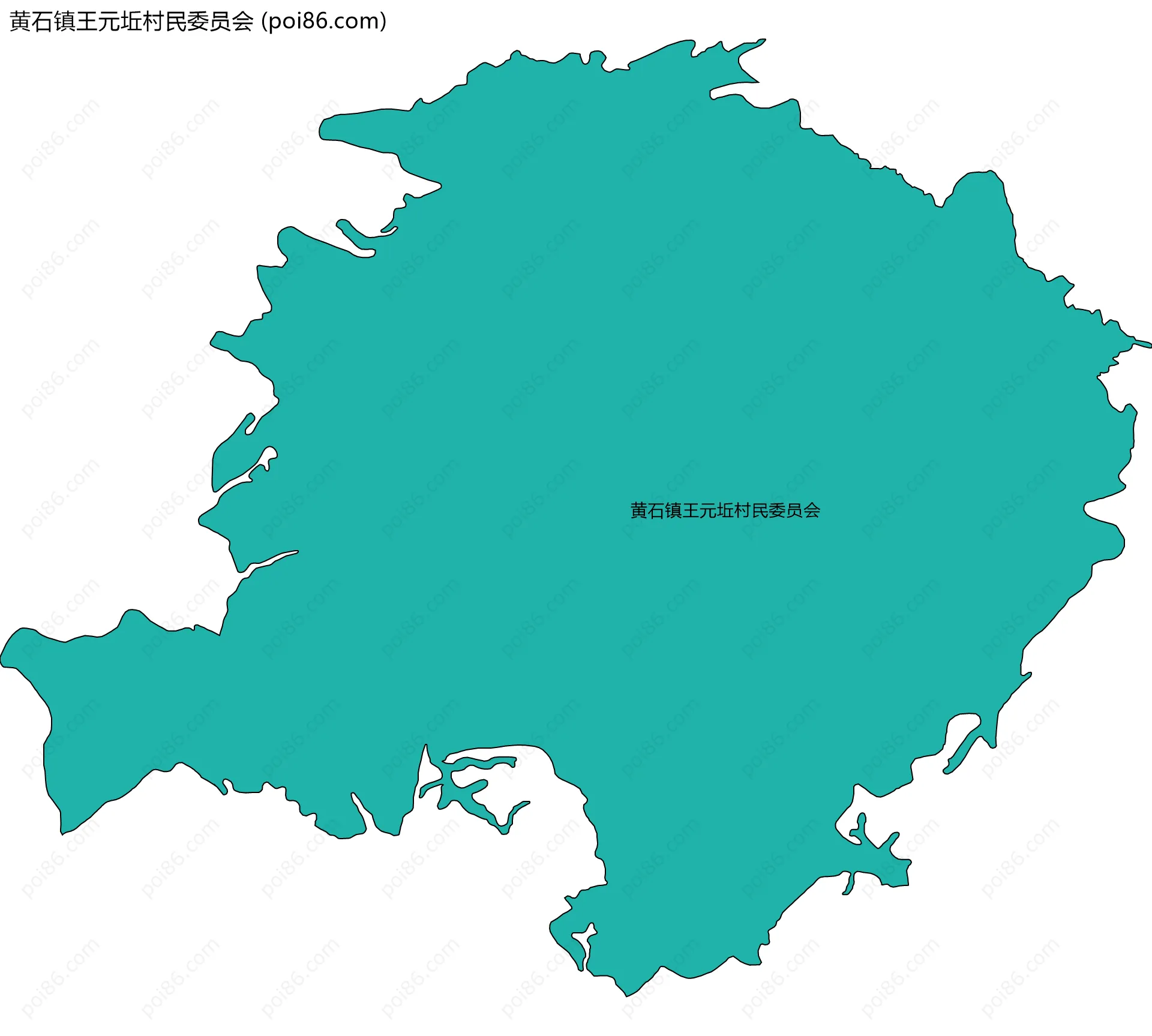 黄石镇王元坵村民委员会边界地图