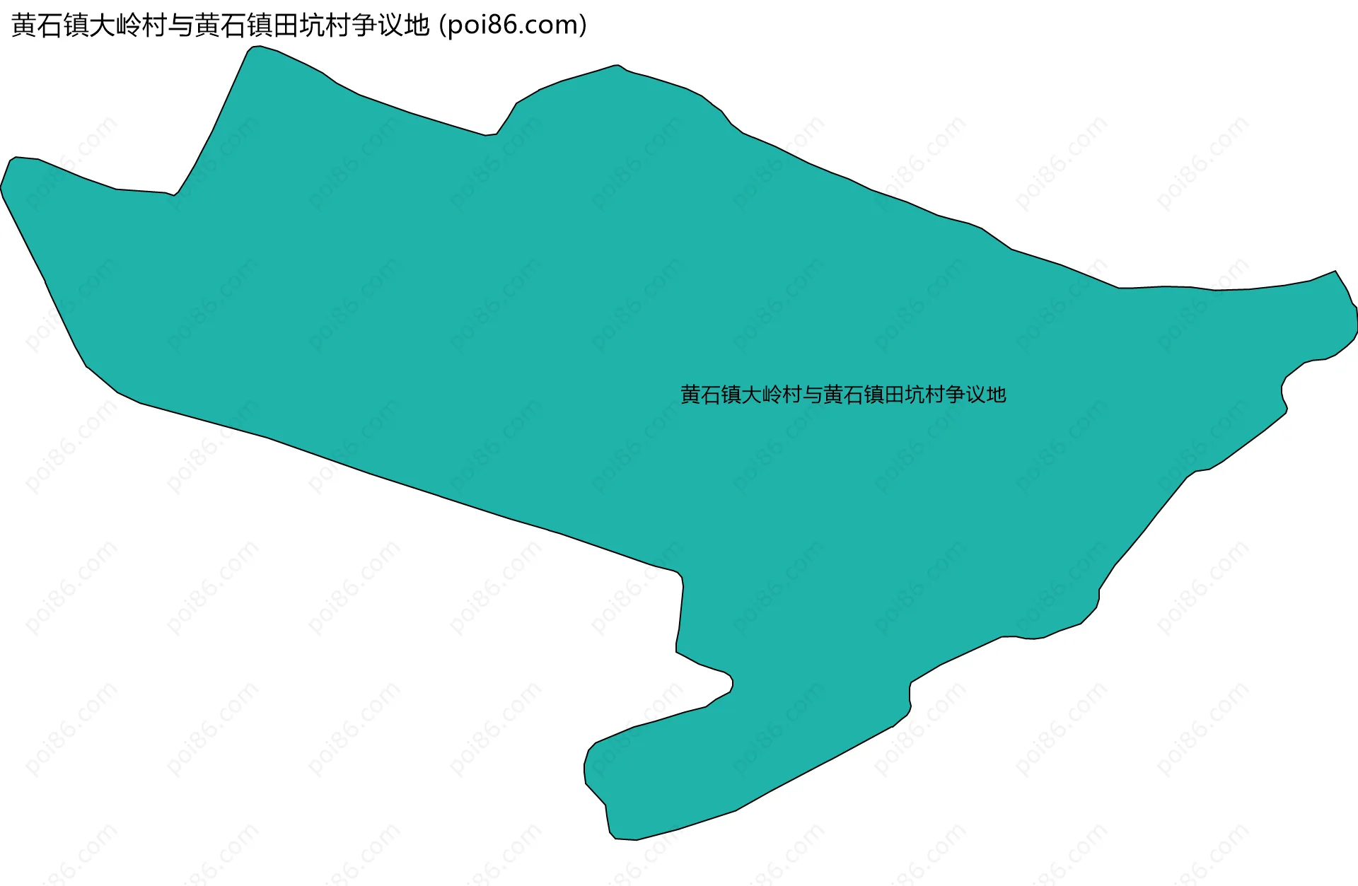 黄石镇大岭村与黄石镇田坑村争议地边界地图