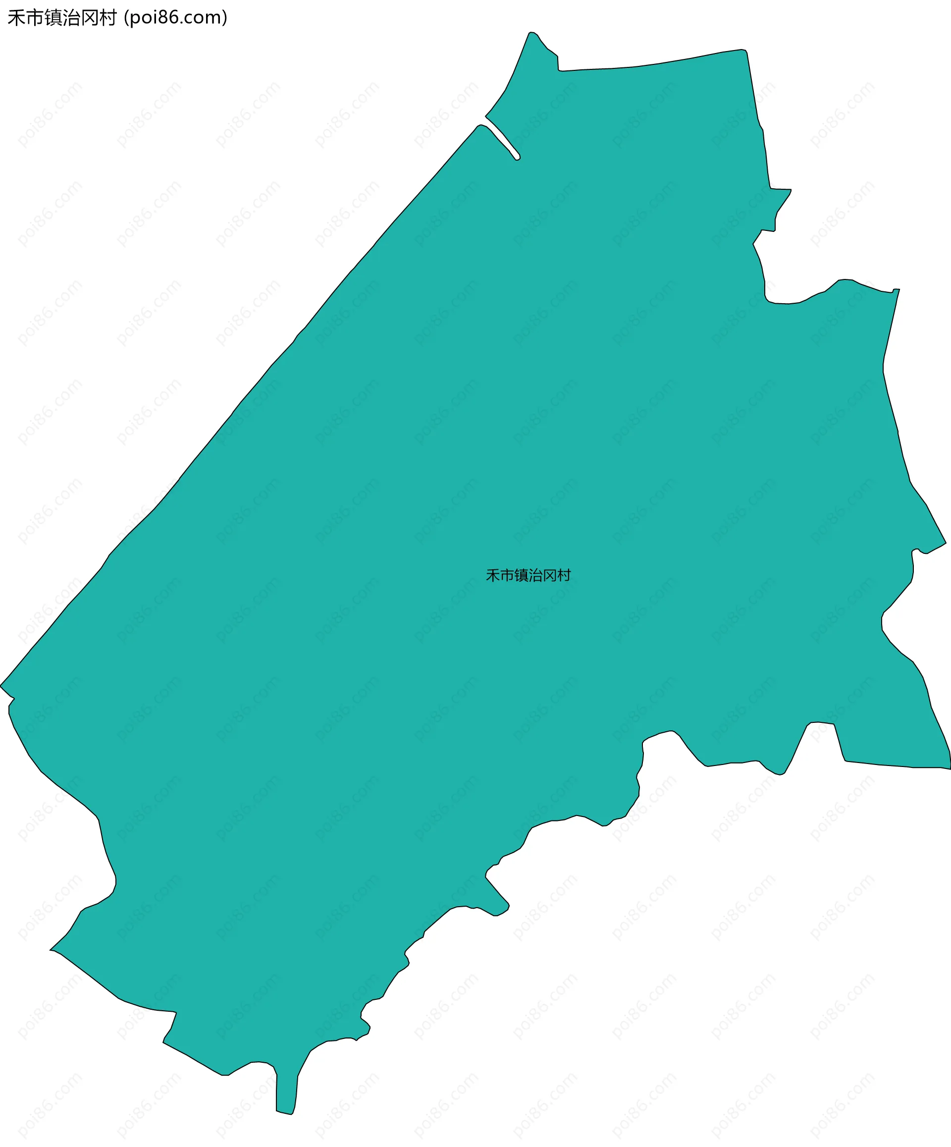 禾市镇治冈村边界地图