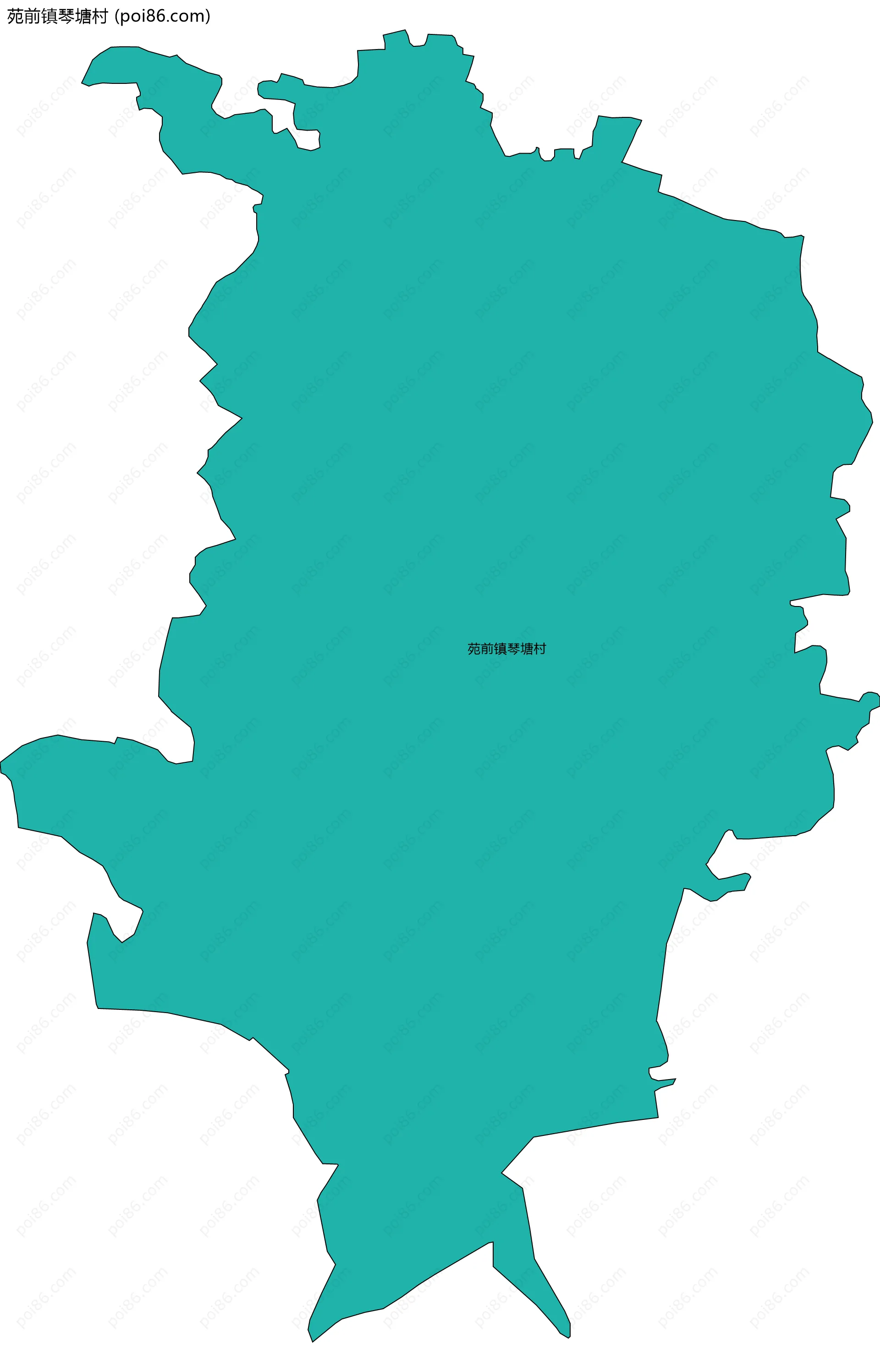 苑前镇琴塘村边界地图