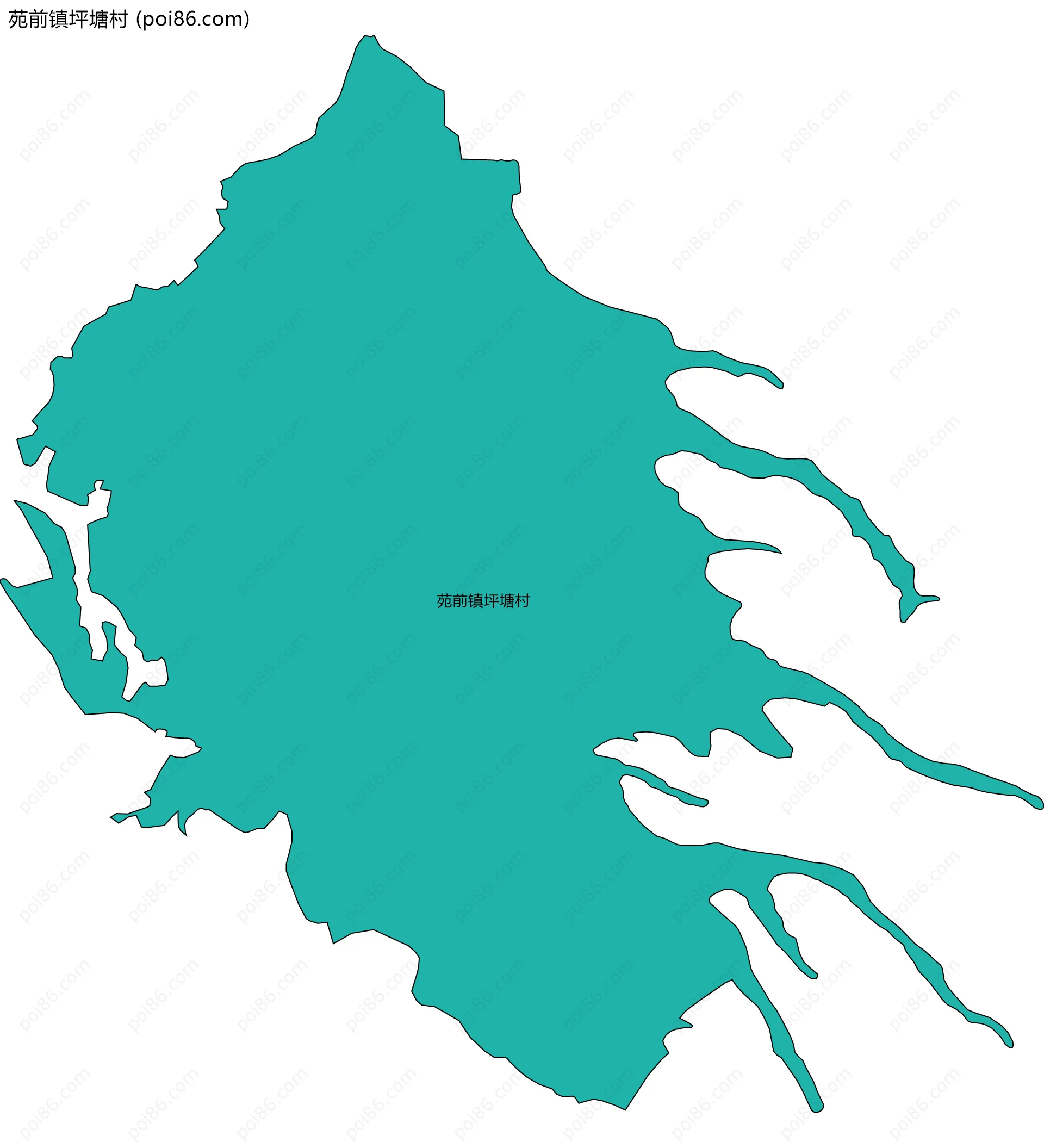 苑前镇坪塘村边界地图