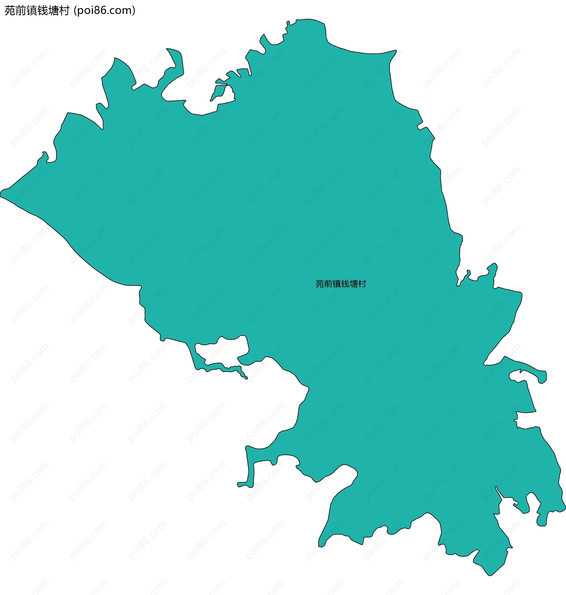 苑前镇钱塘村边界地图