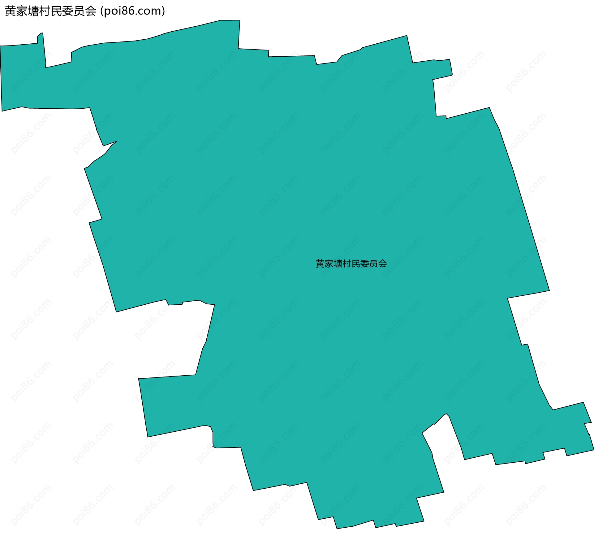 黄家塘村民委员会边界地图