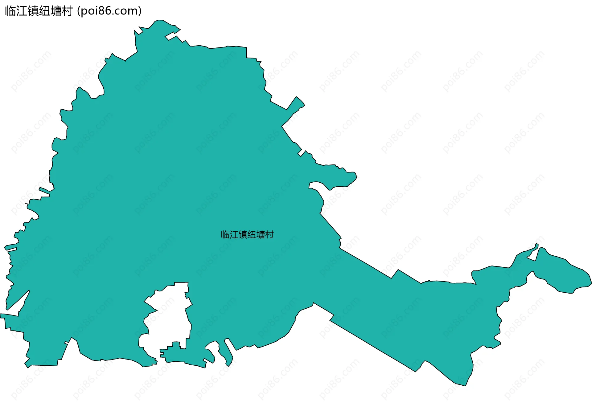 临江镇纽塘村边界地图