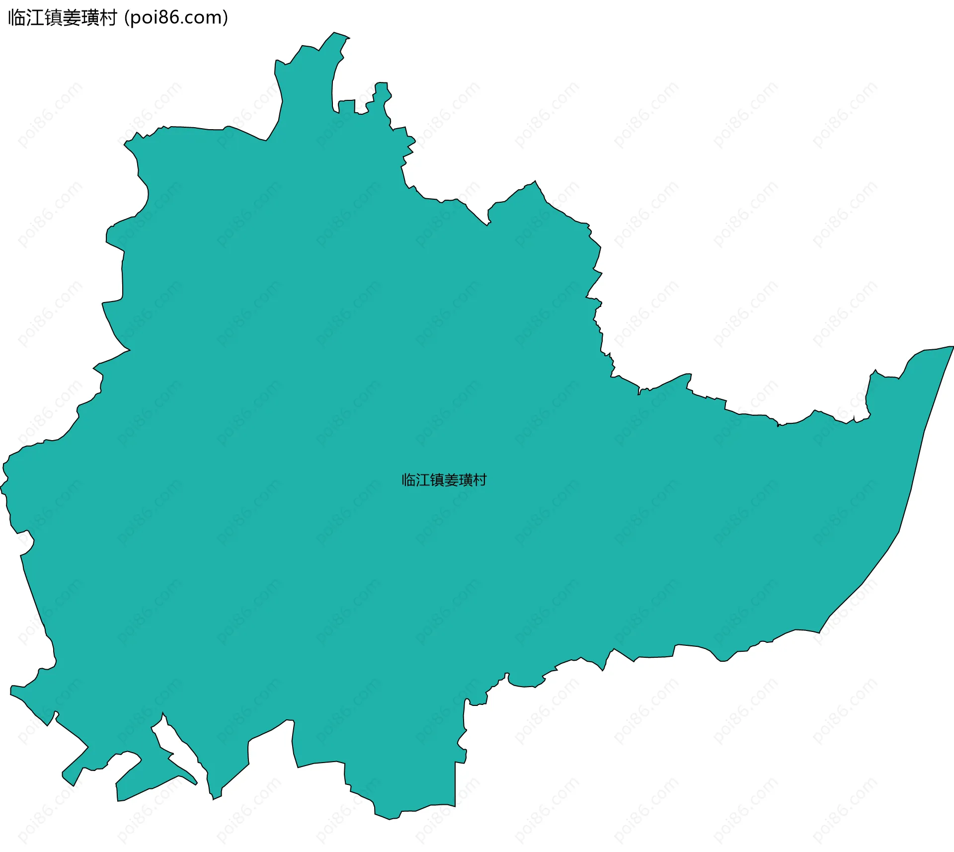 临江镇姜璜村边界地图