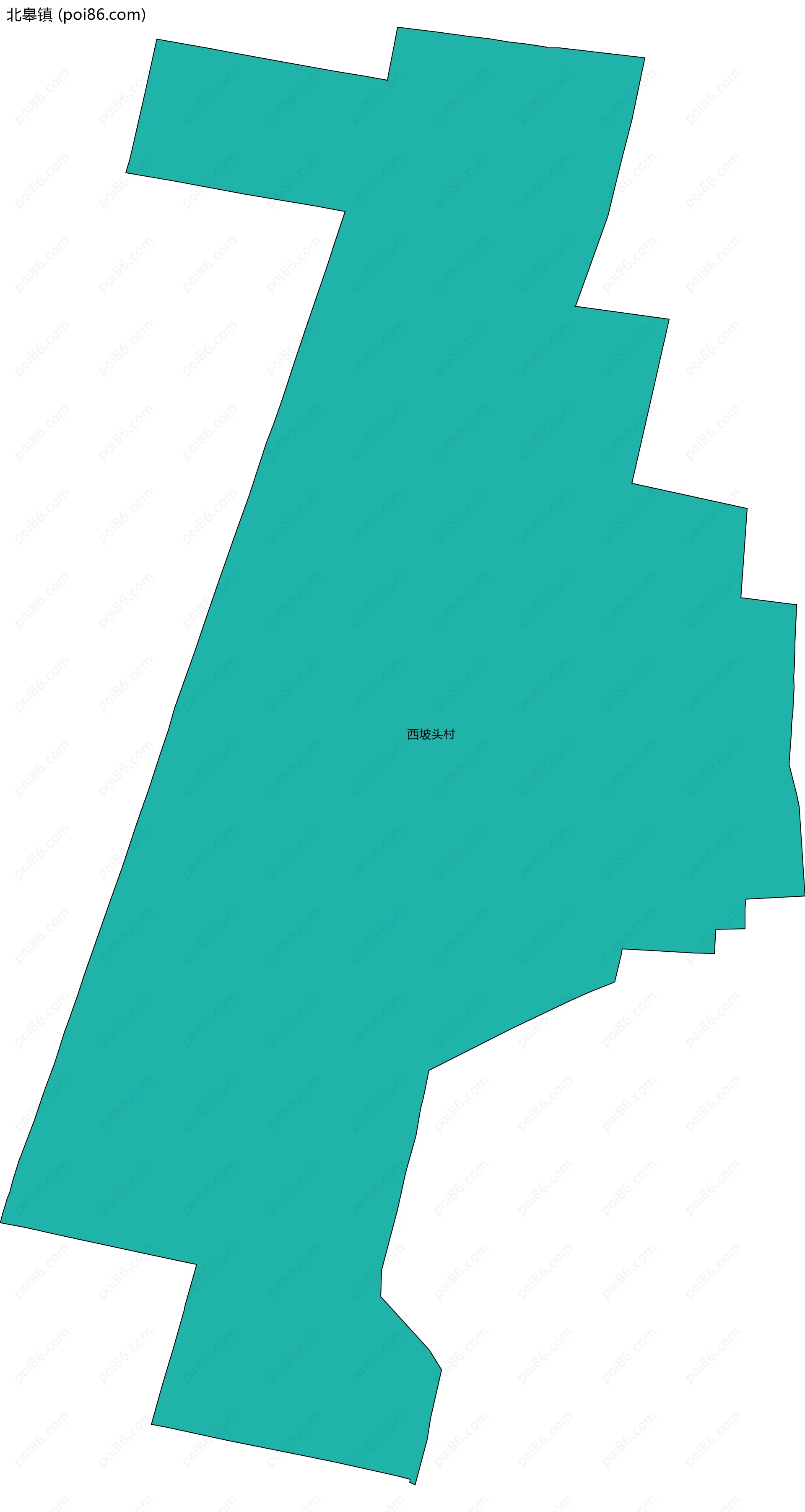 北皋镇边界地图(五级行政区划)