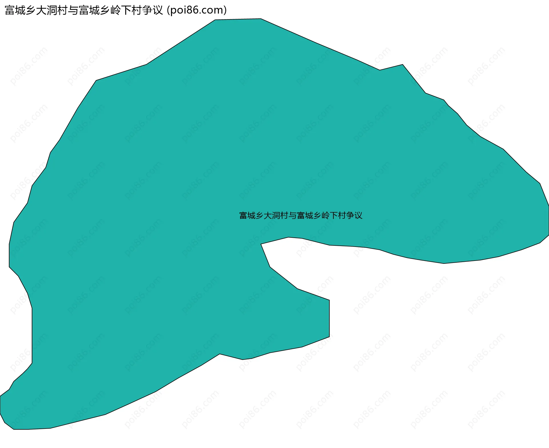 富城乡大洞村与富城乡岭下村争议边界地图
