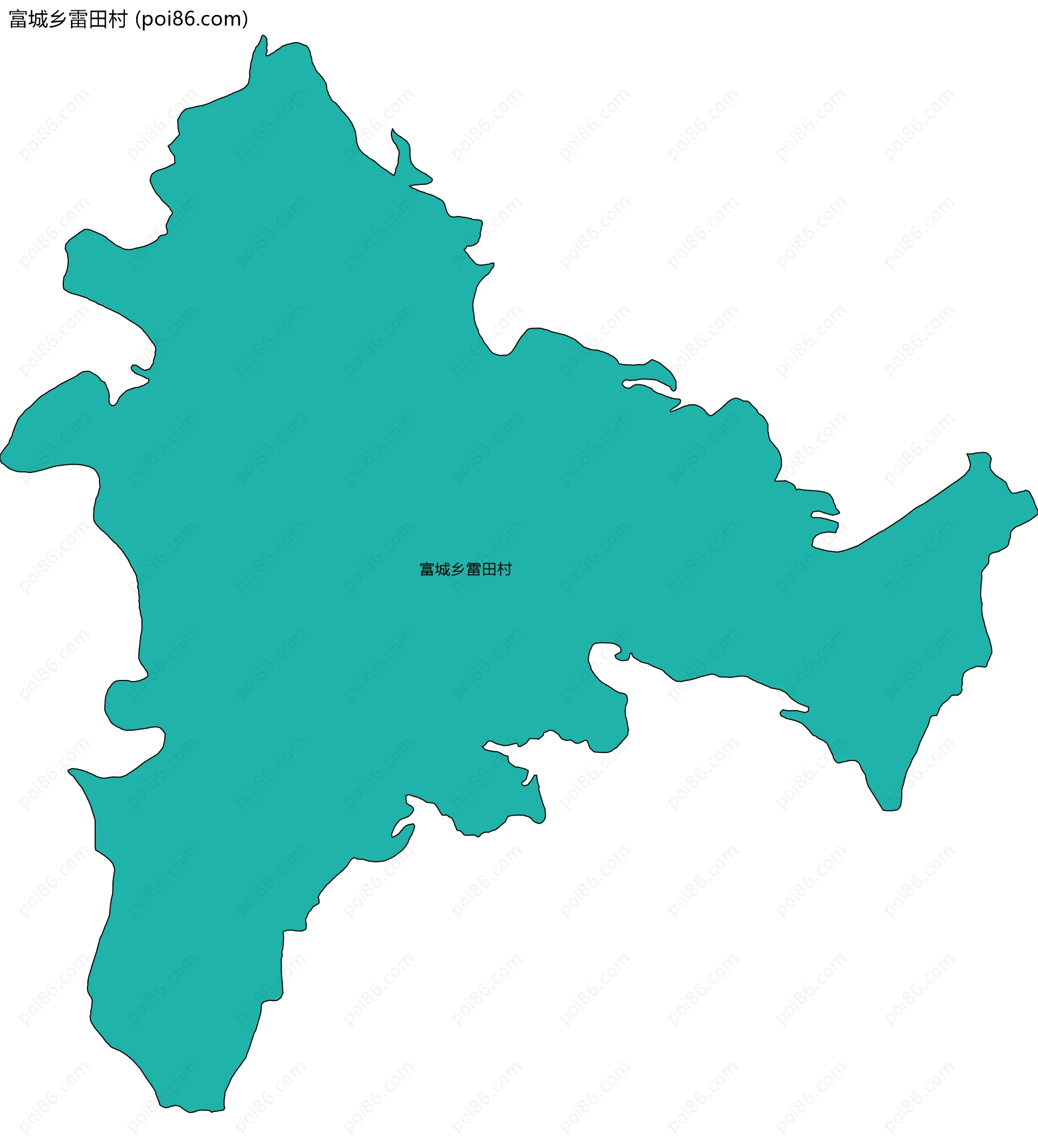 富城乡雷田村边界地图