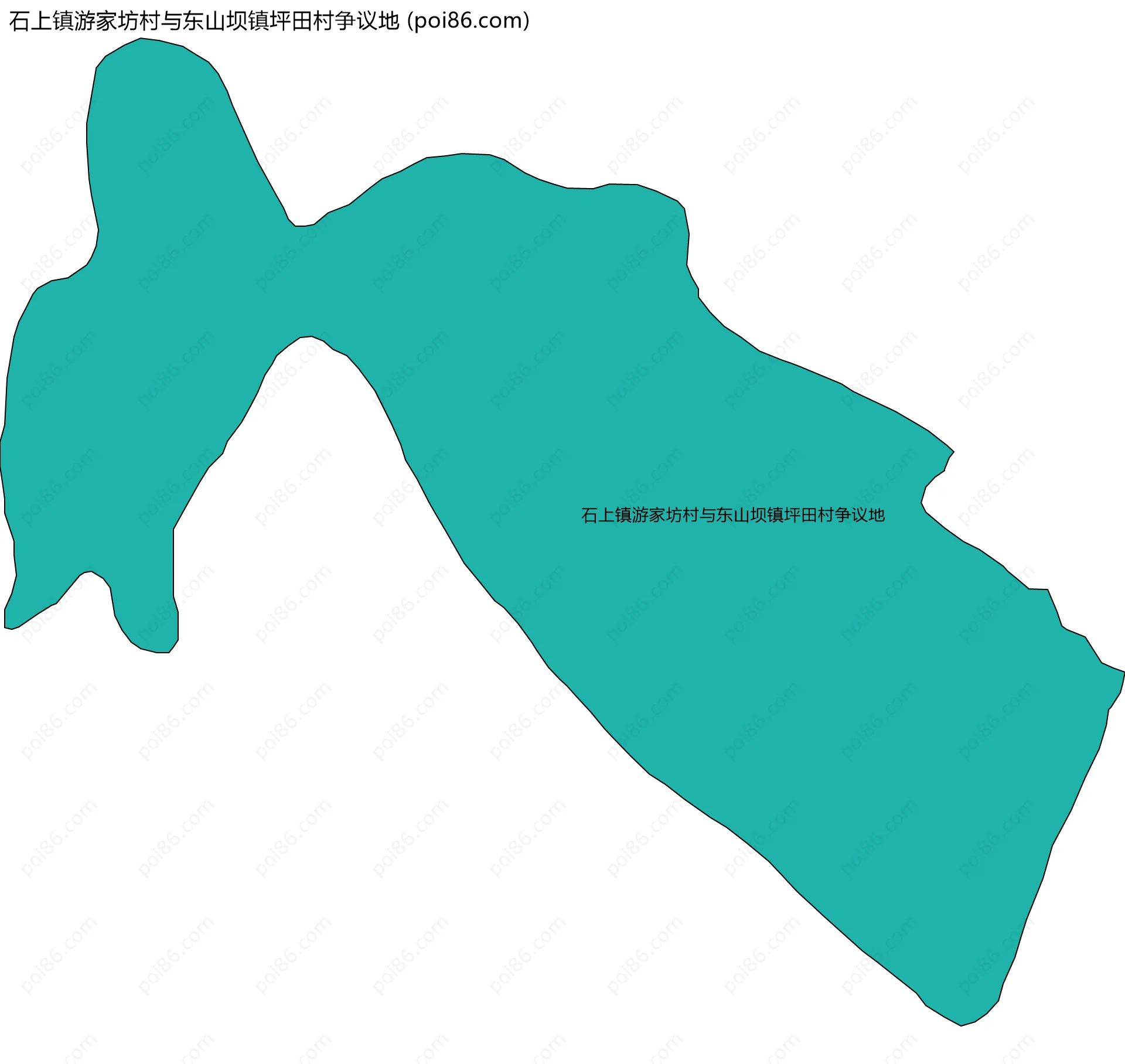 石上镇游家坊村与东山坝镇坪田村争议地边界地图
