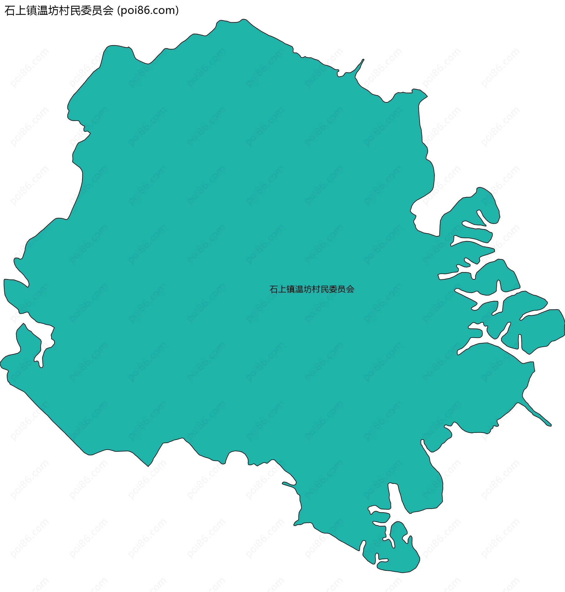 石上镇温坊村民委员会边界地图