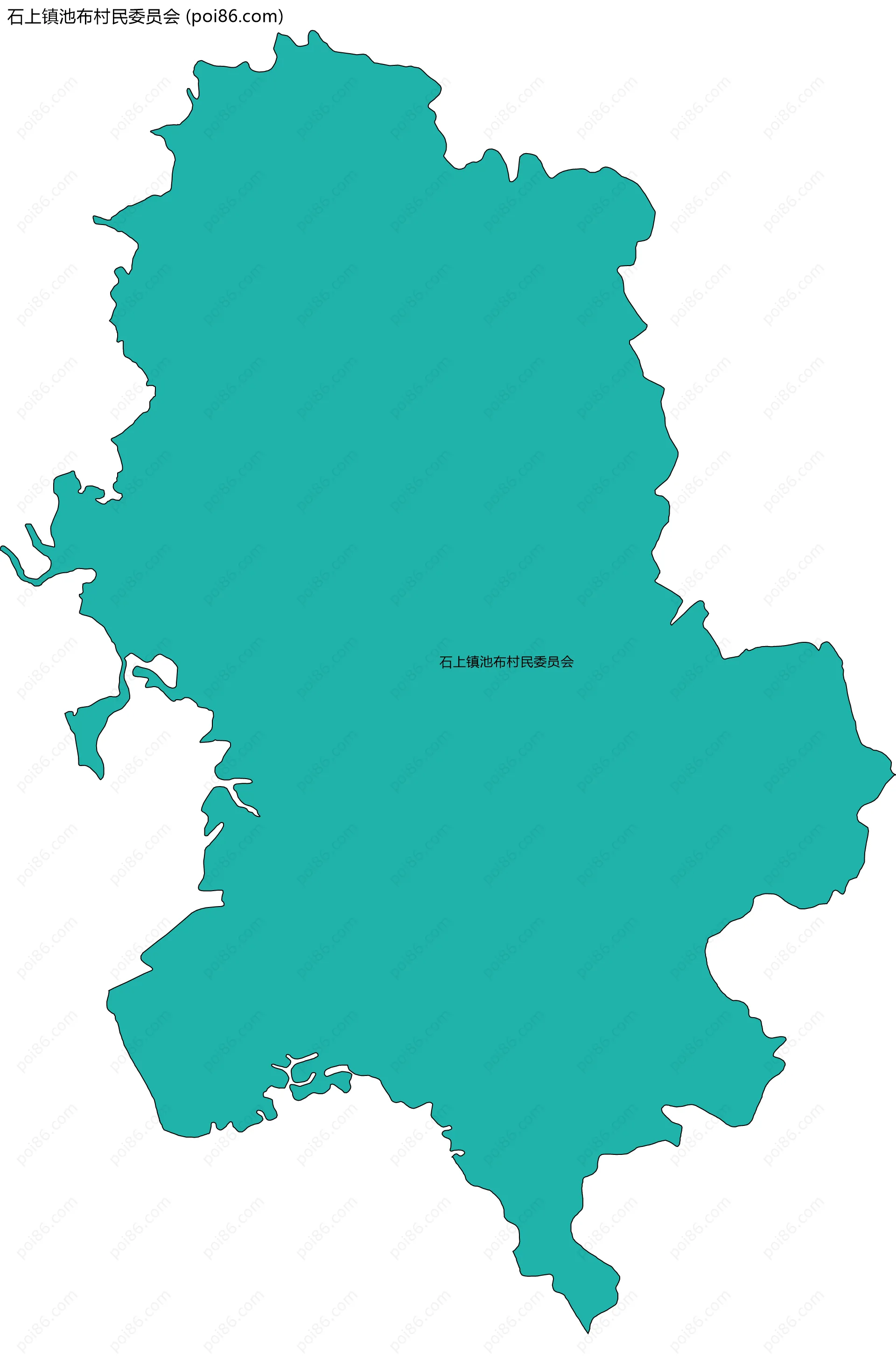 石上镇池布村民委员会边界地图