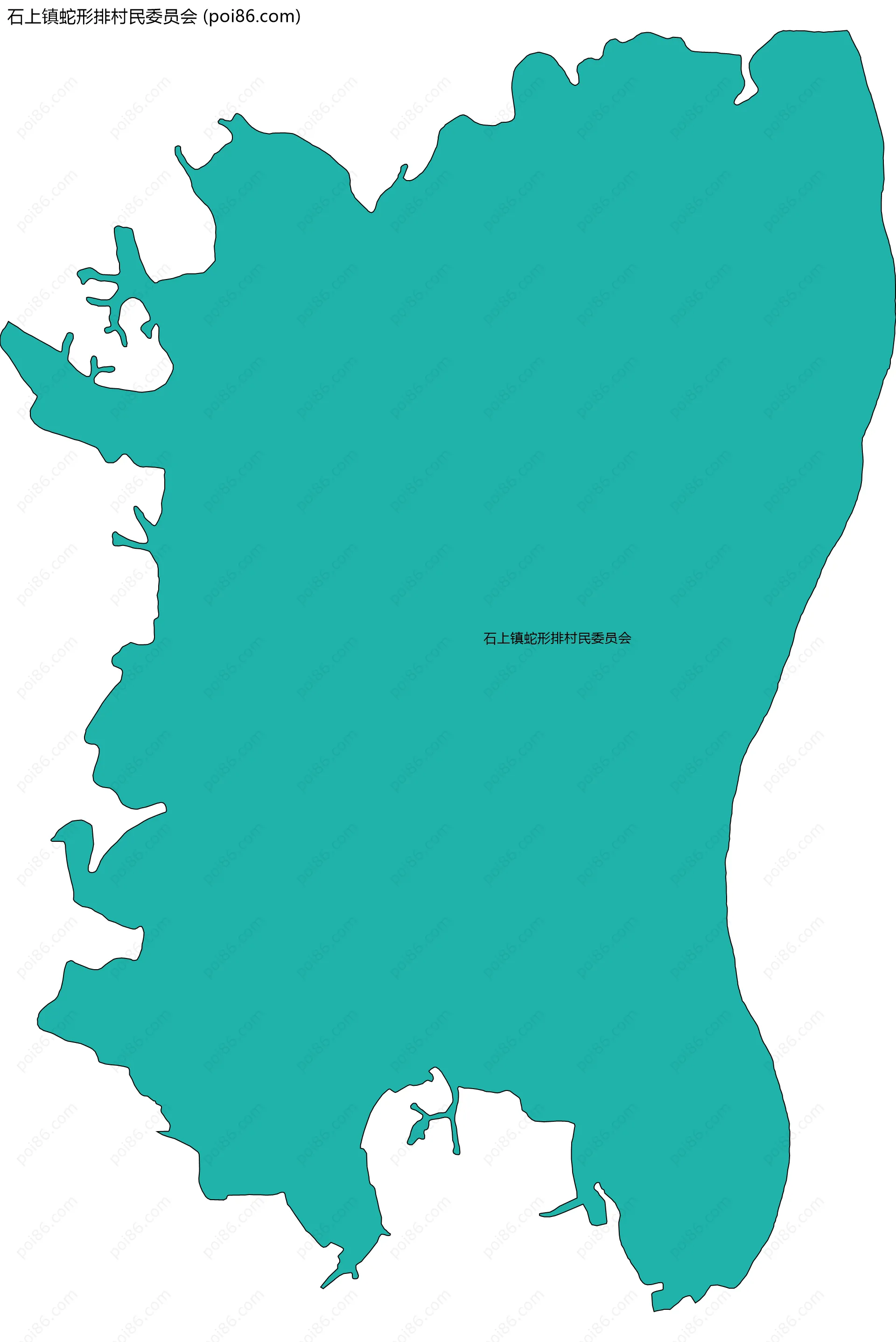 石上镇蛇形排村民委员会边界地图