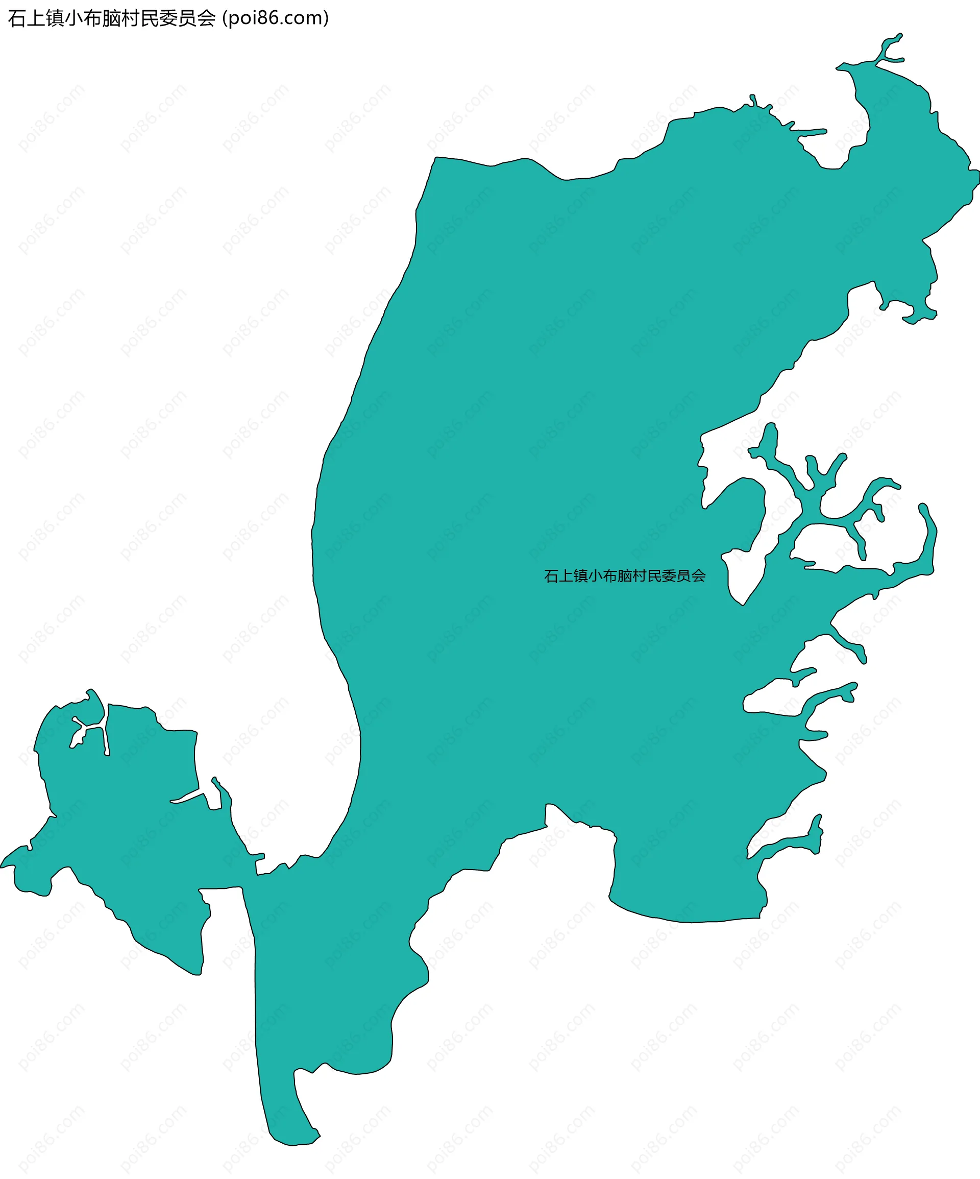 石上镇小布脑村民委员会边界地图