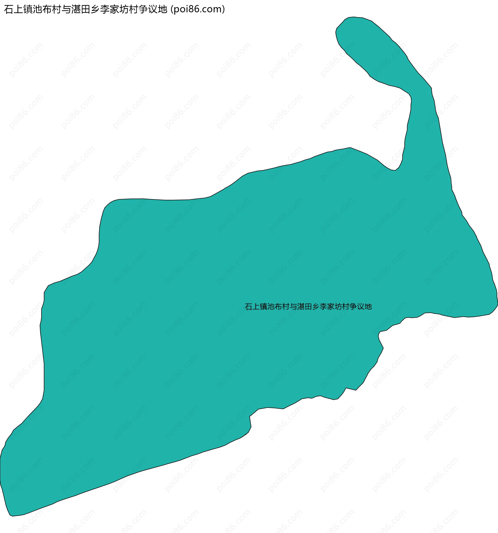 石上镇池布村与湛田乡李家坊村争议地边界地图