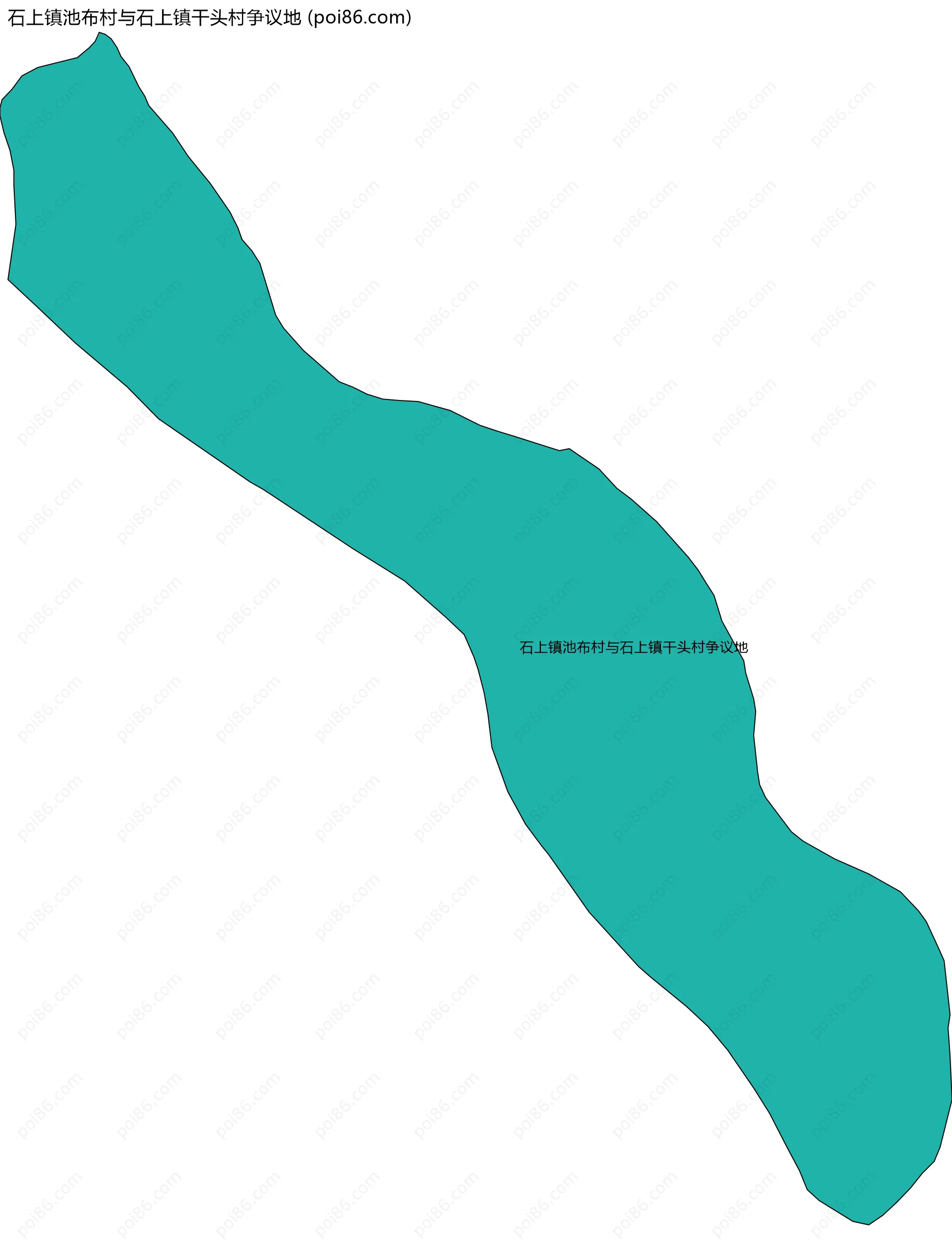 石上镇池布村与石上镇干头村争议地边界地图