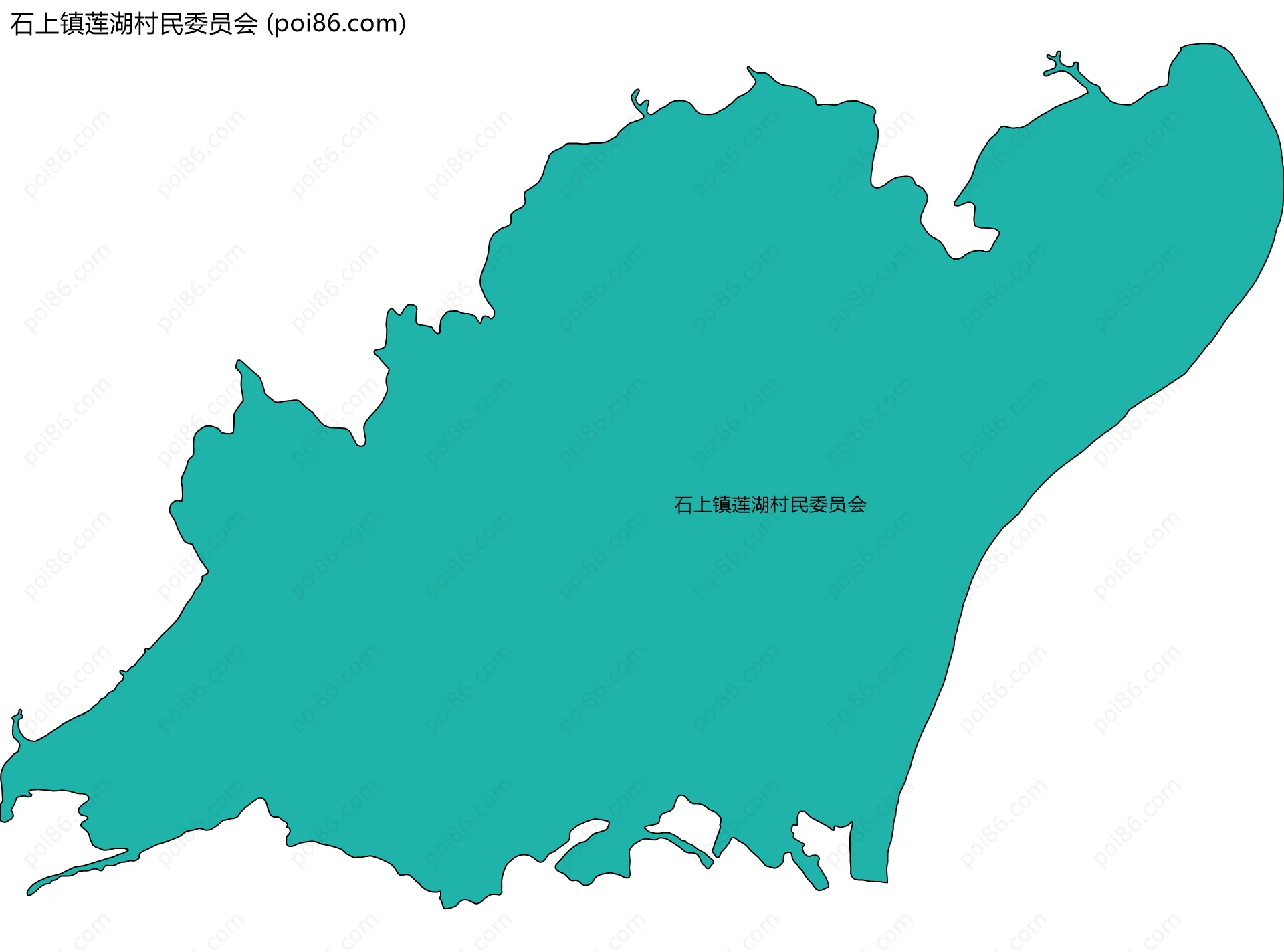 石上镇莲湖村民委员会边界地图