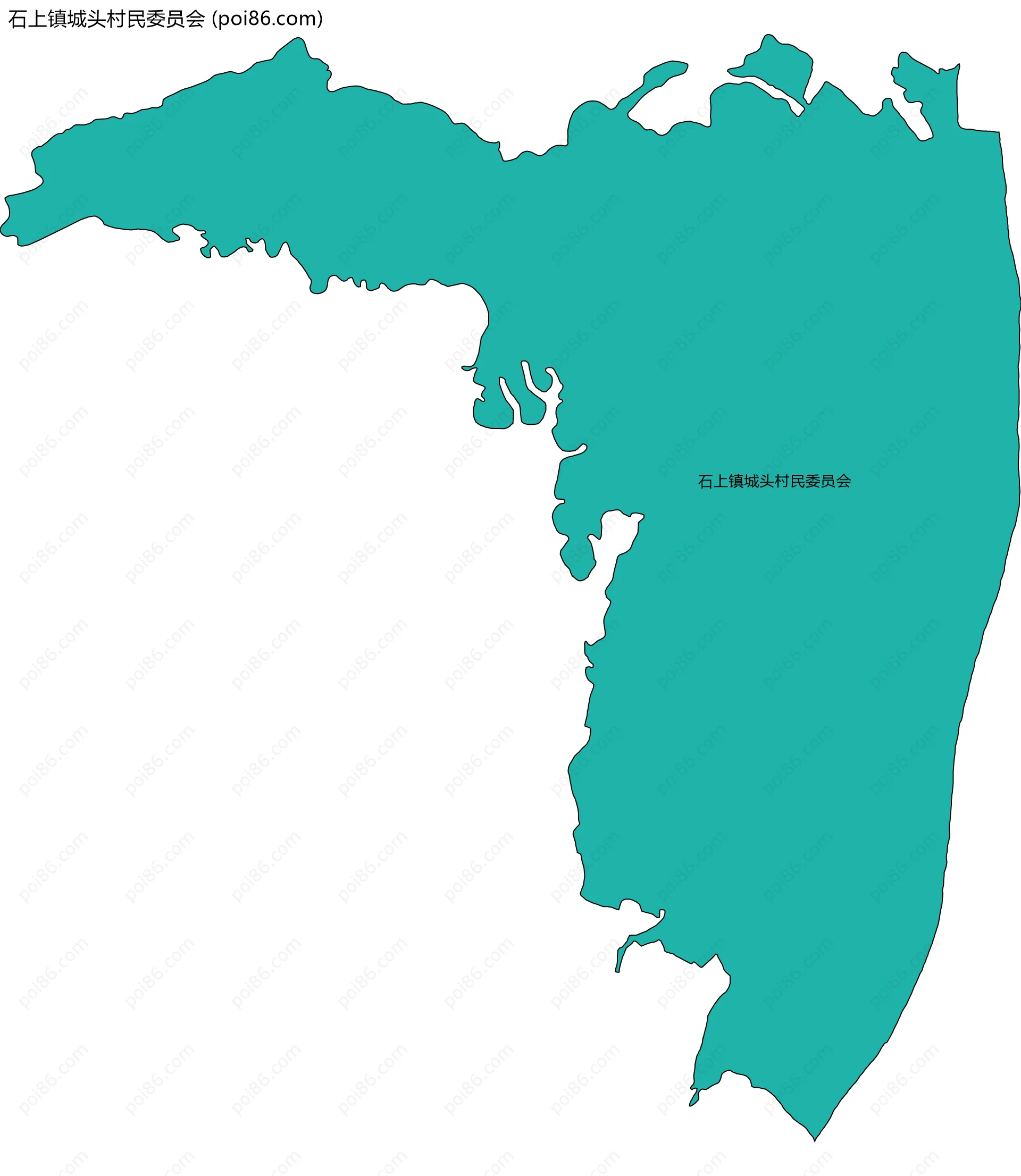 石上镇城头村民委员会边界地图