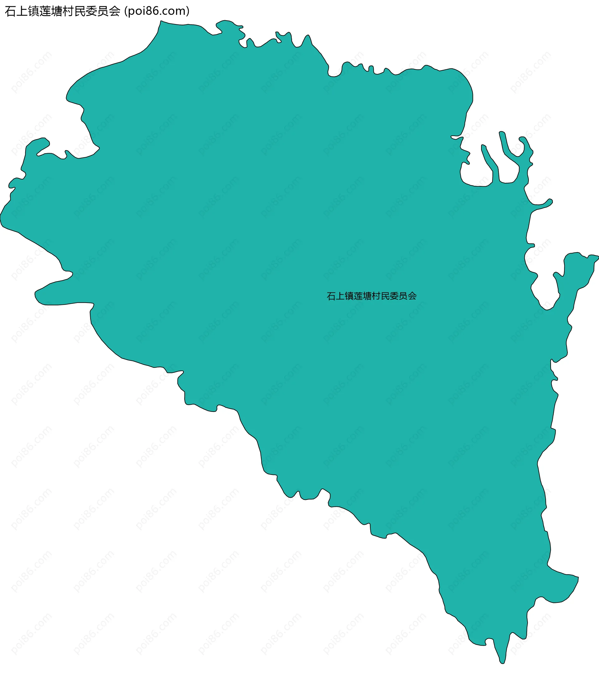 石上镇莲塘村民委员会边界地图