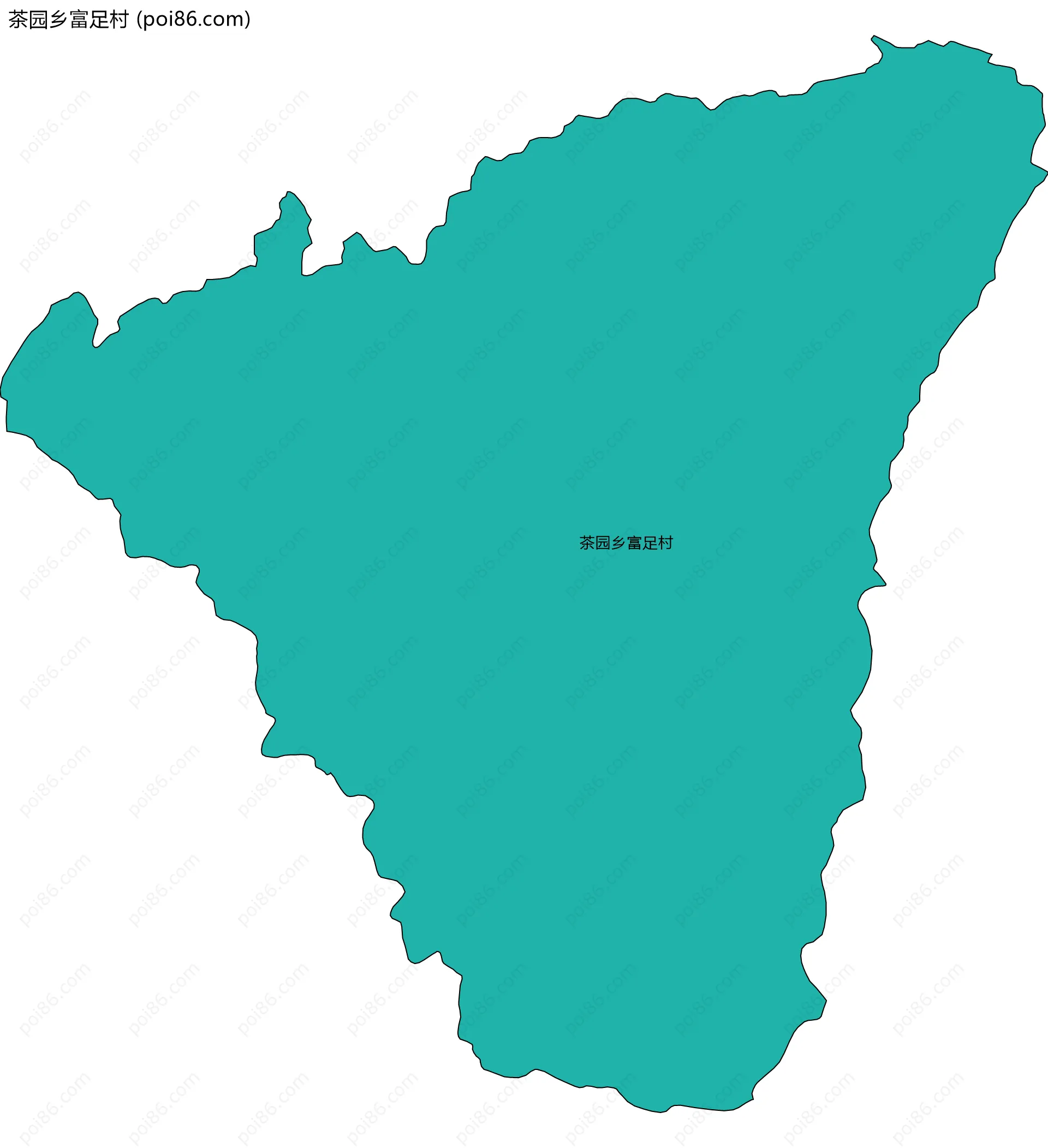 茶园乡富足村边界地图