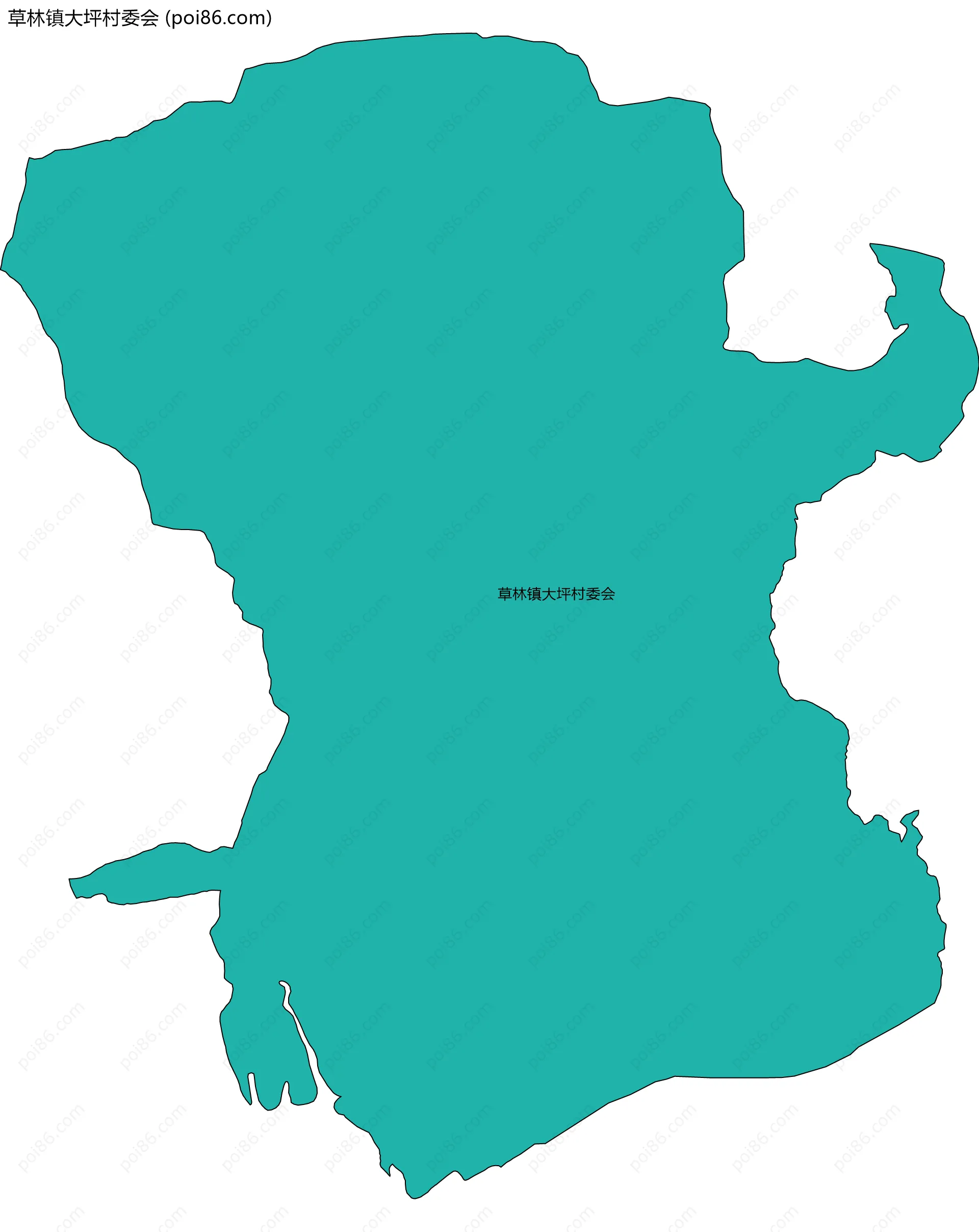 草林镇大坪村委会边界地图