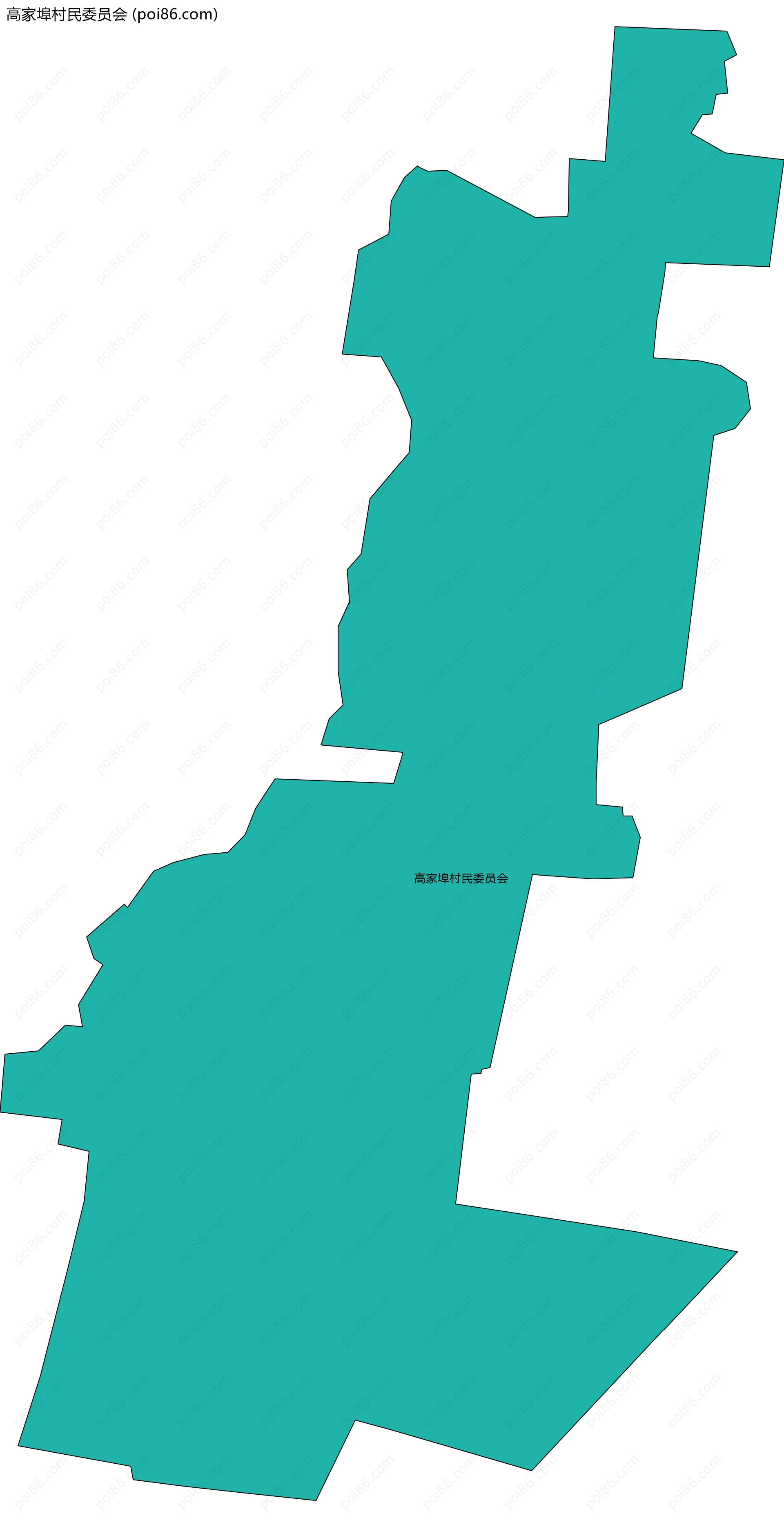 高家埠村民委员会边界地图