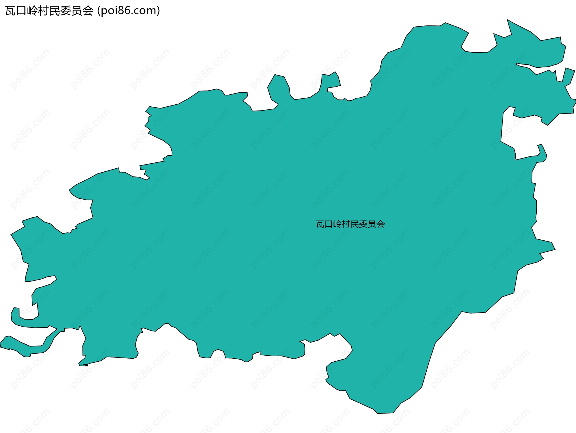 瓦口岭村民委员会边界地图