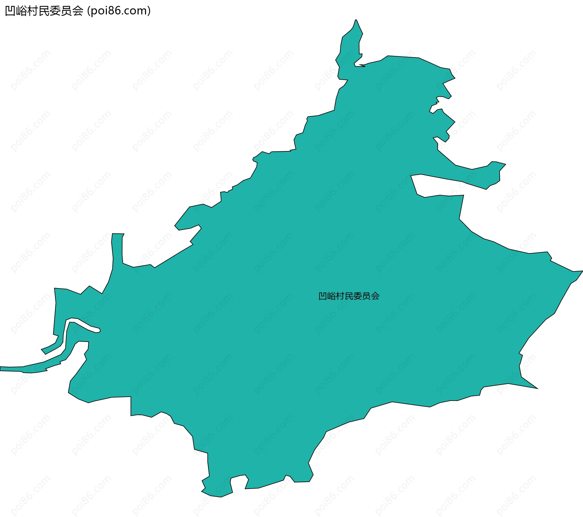 凹峪村民委员会边界地图