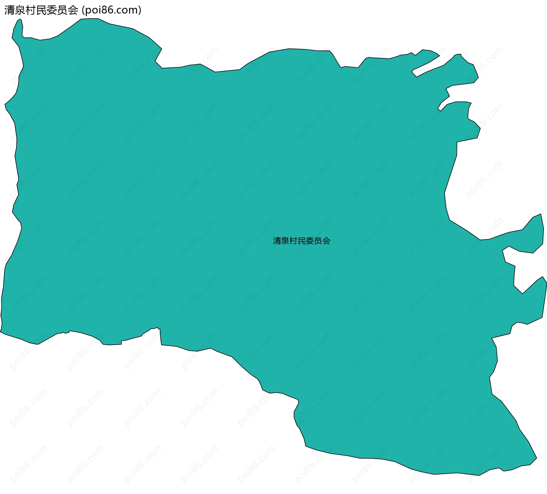 清泉村民委员会边界地图