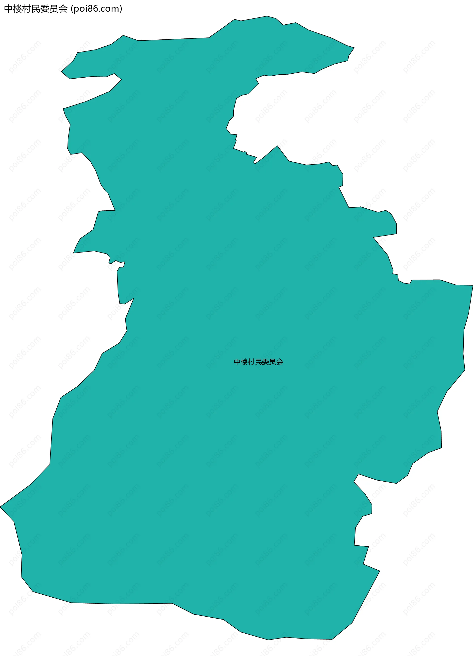 中楼村民委员会边界地图