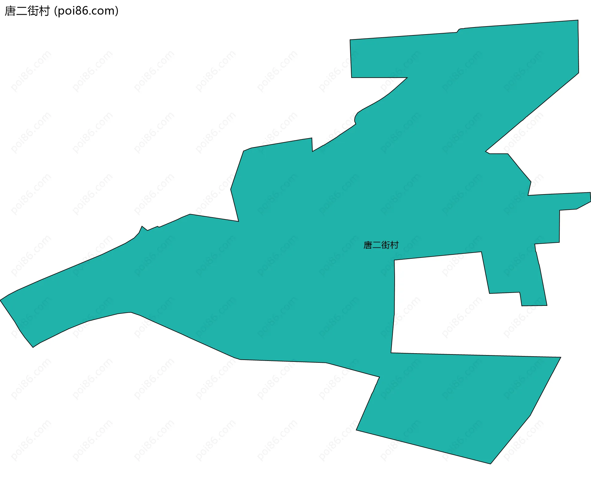 唐二街村边界地图