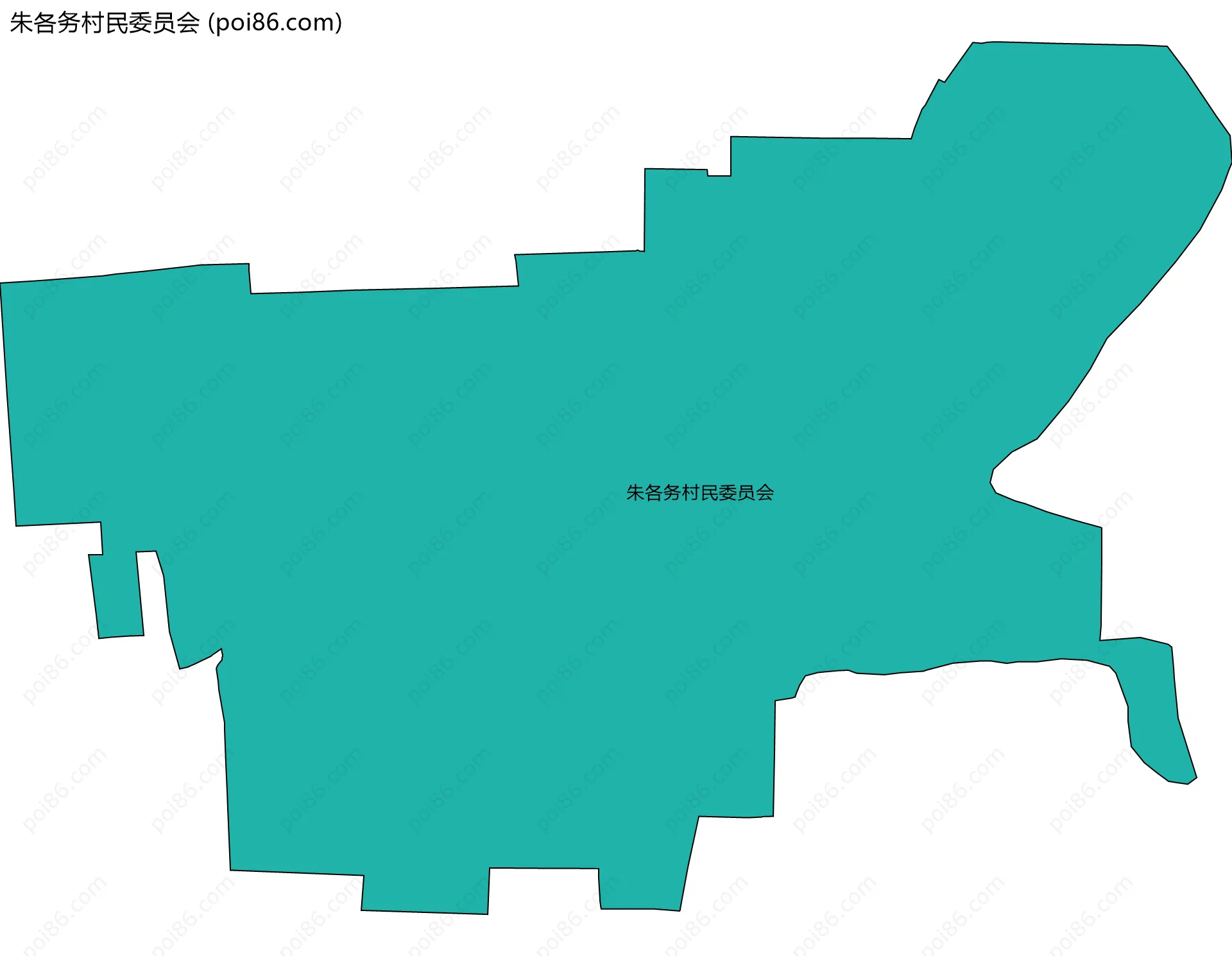 朱各务村民委员会边界地图