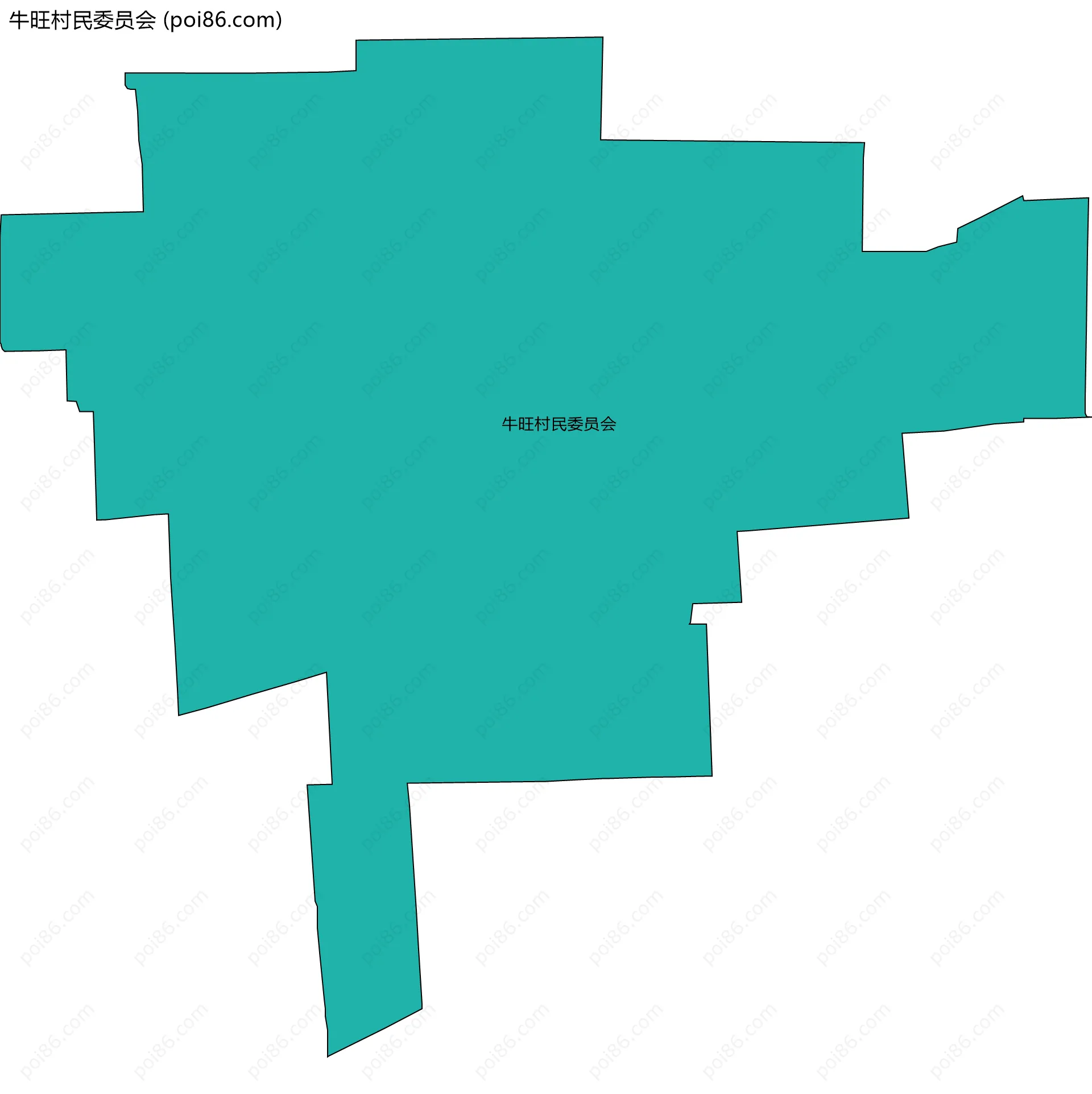 牛旺村民委员会边界地图