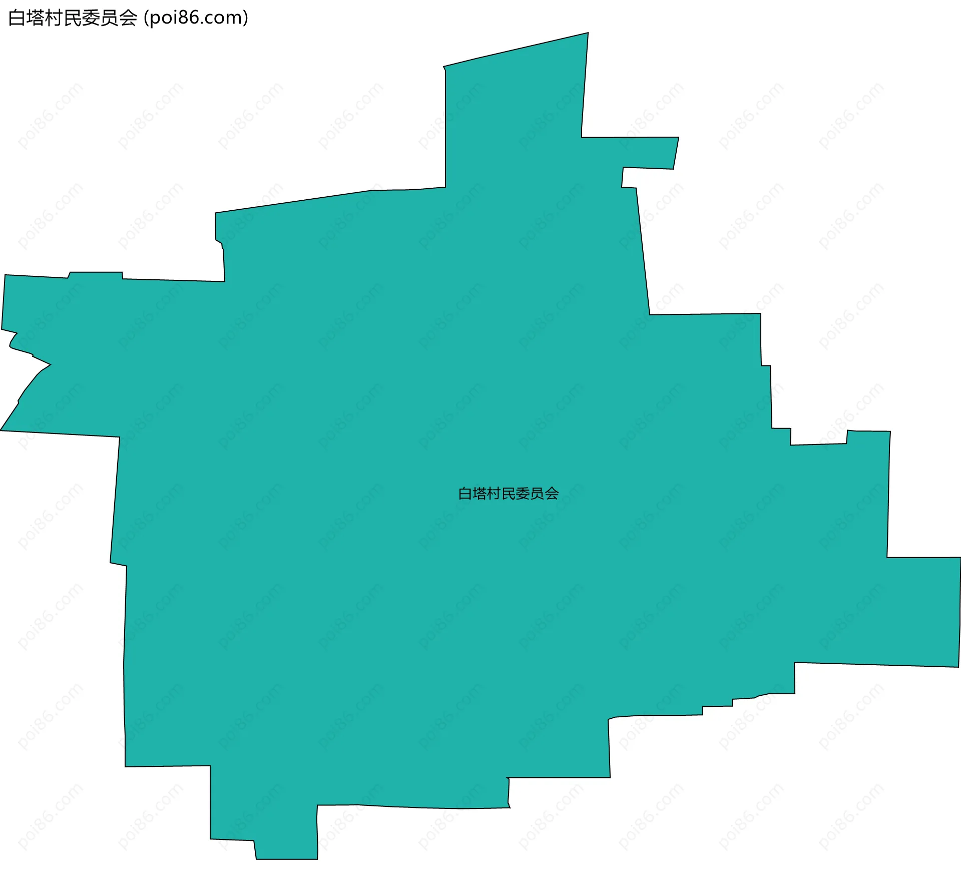 白塔村民委员会边界地图