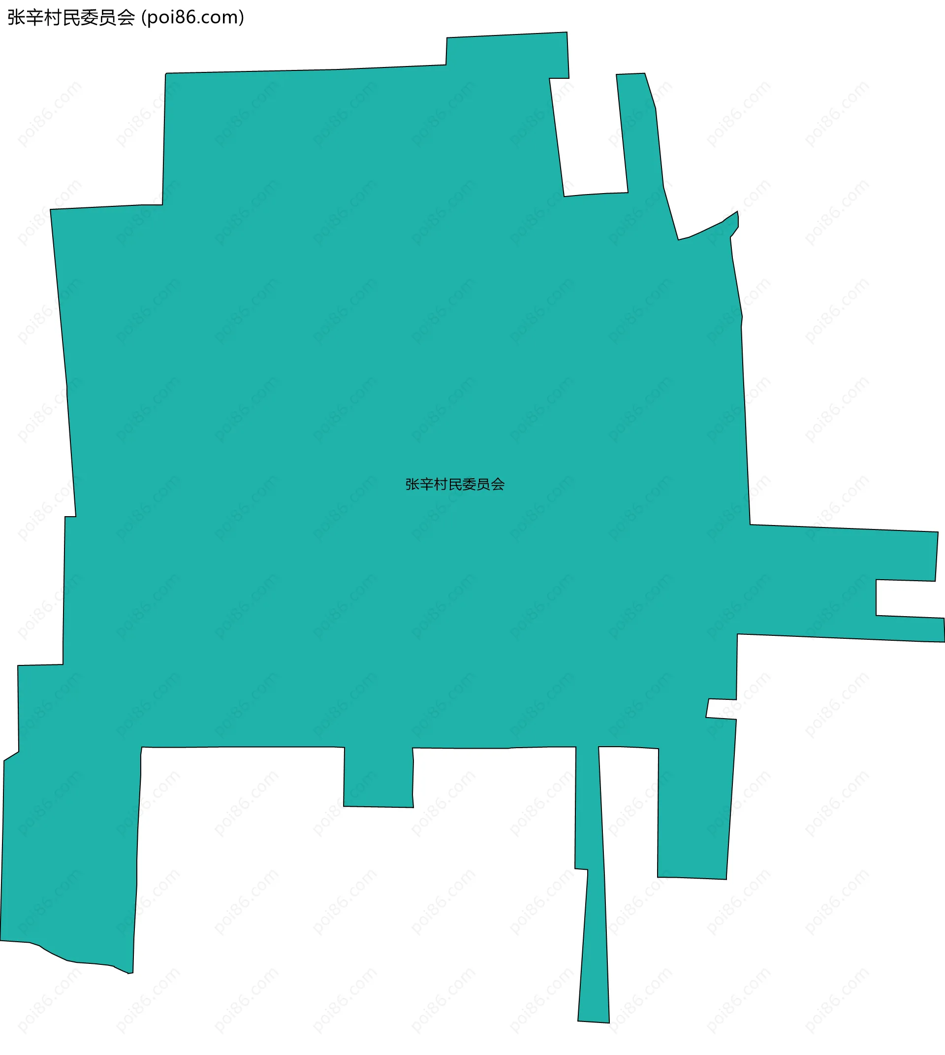 张辛村民委员会边界地图