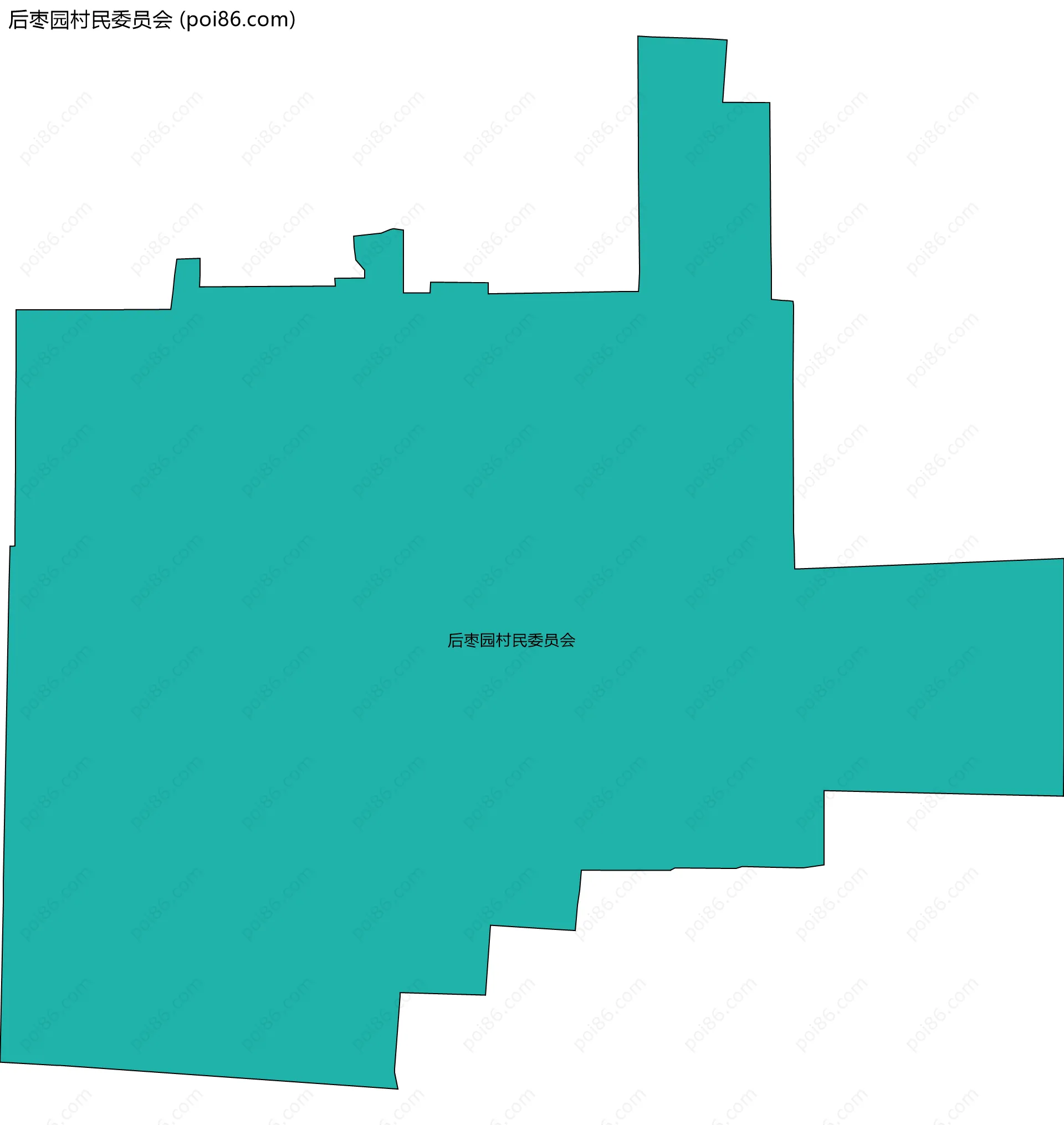 后枣园村民委员会边界地图