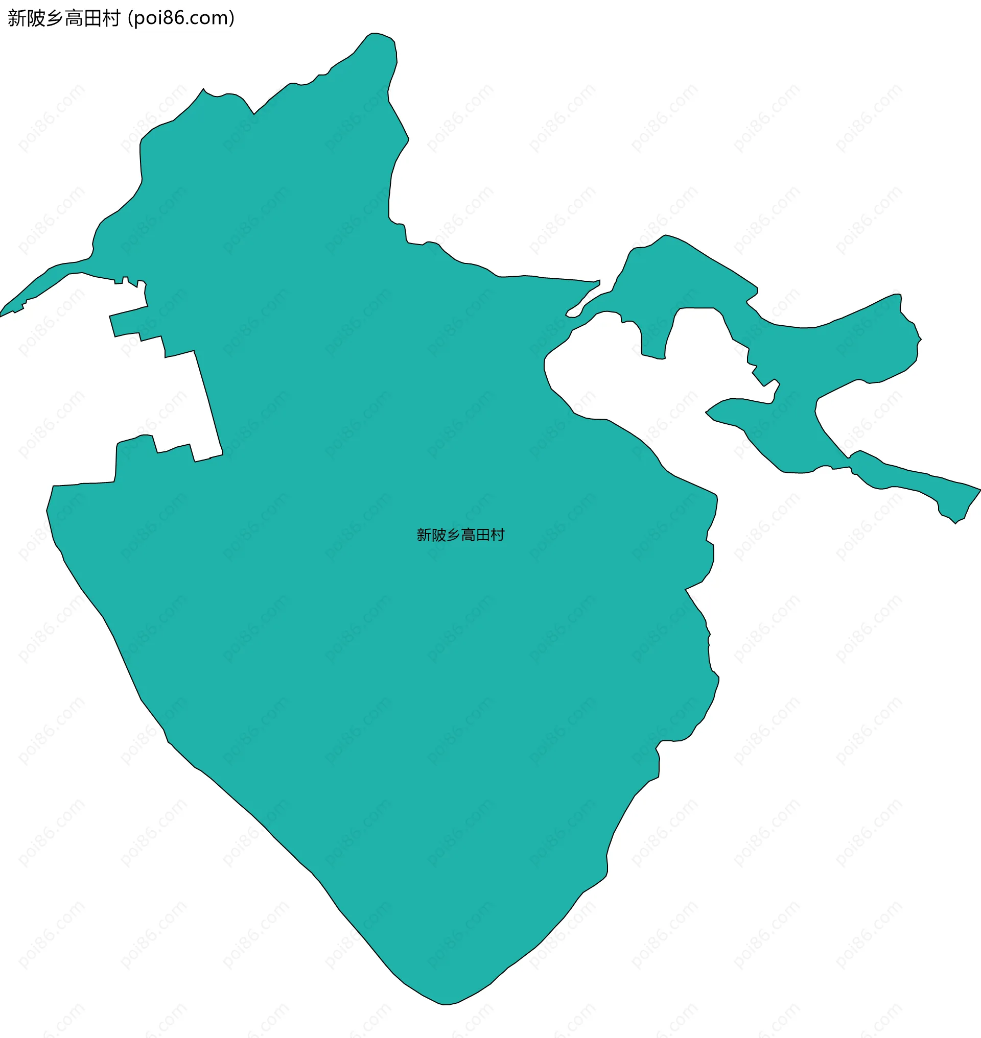 新陂乡高田村边界地图