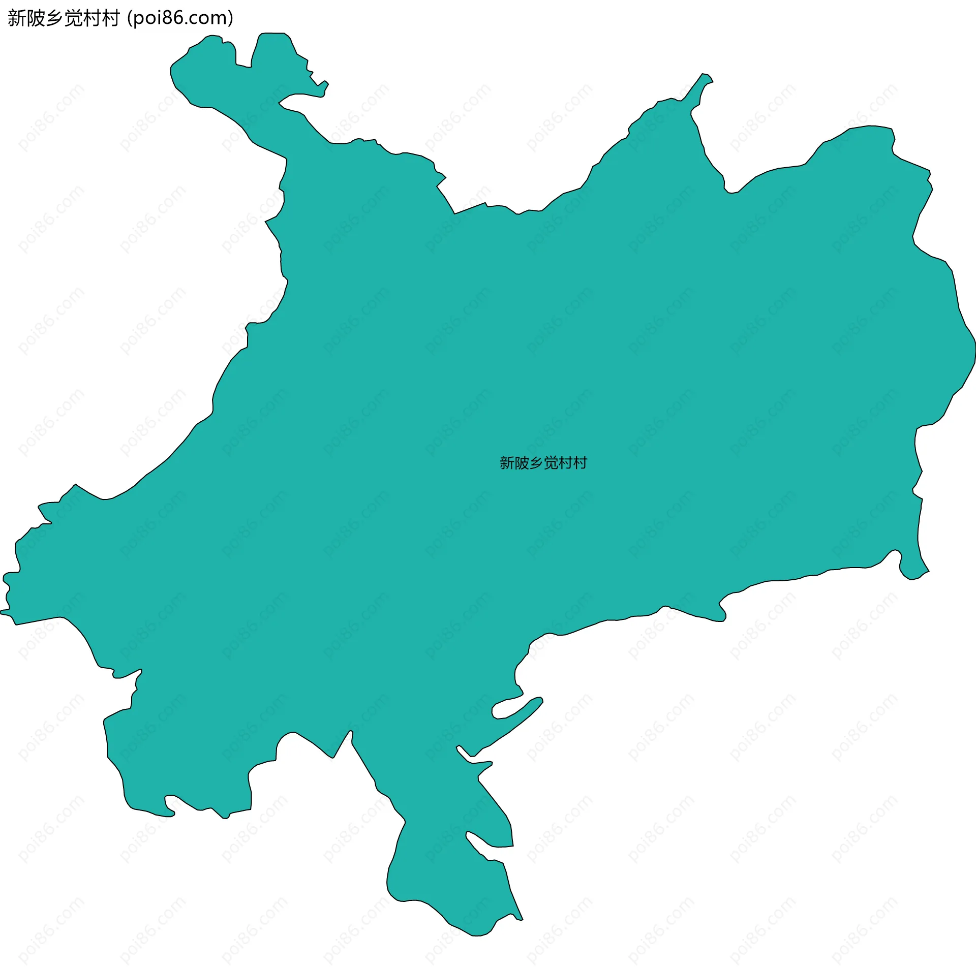 新陂乡觉村村边界地图