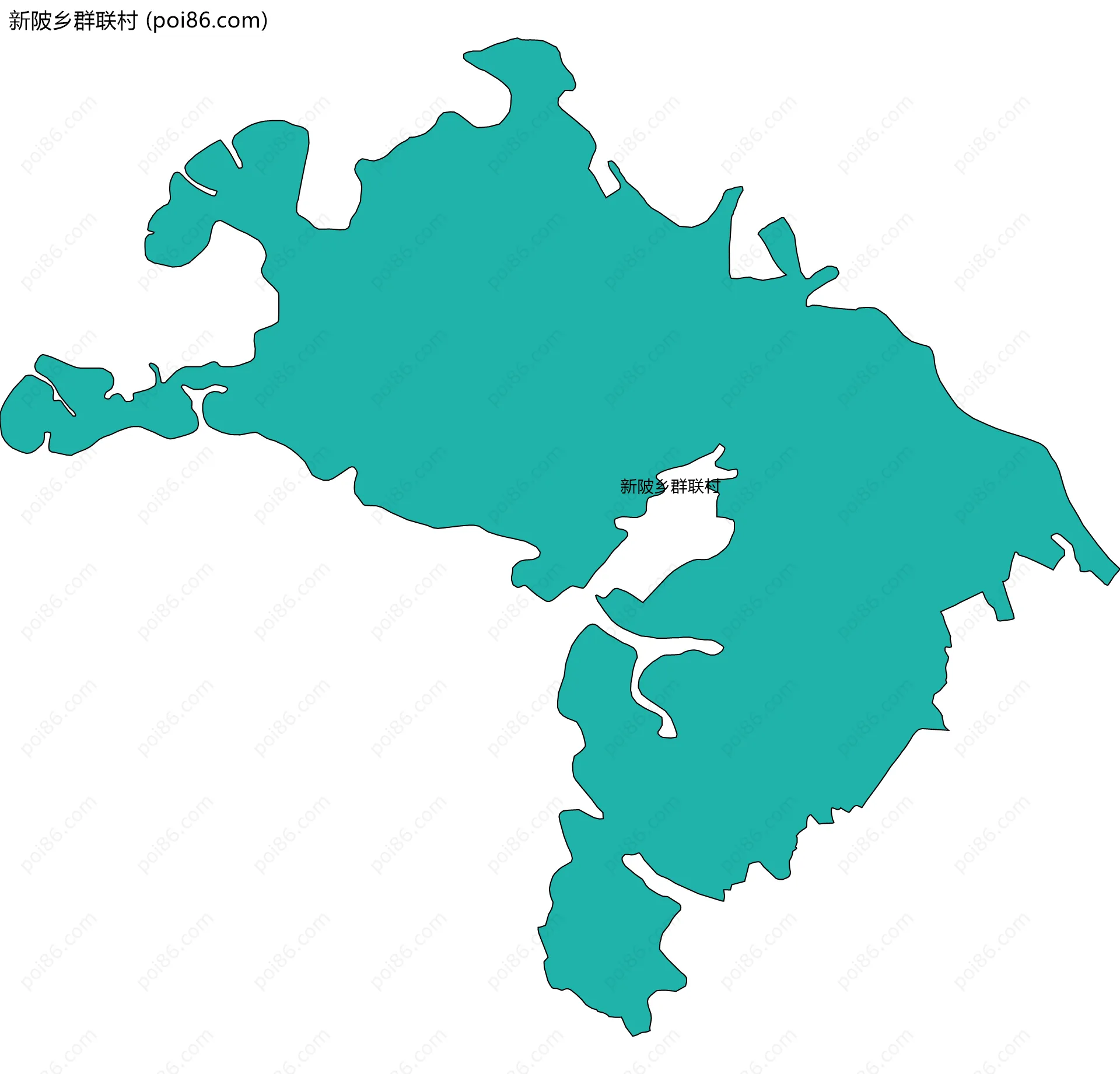 新陂乡群联村边界地图