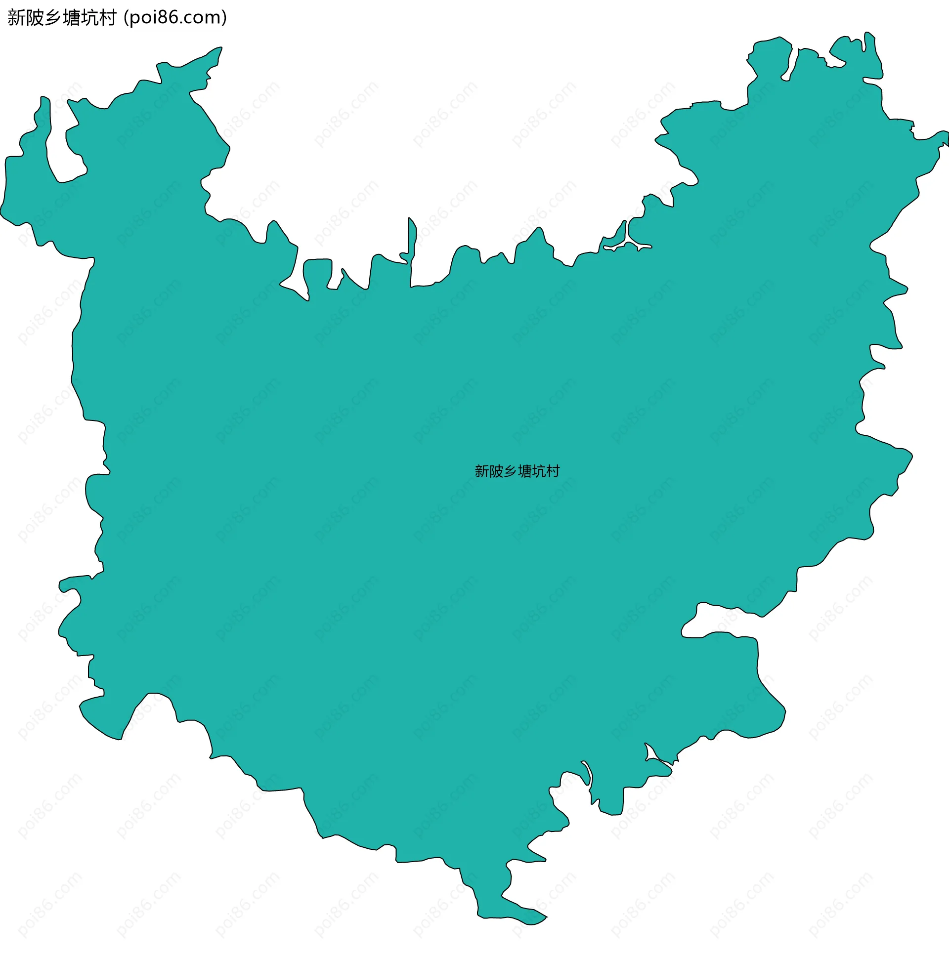 新陂乡塘坑村边界地图